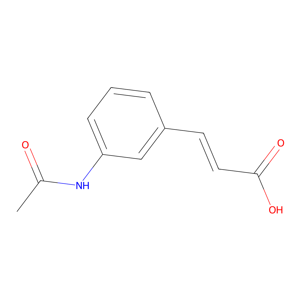 (2E)-3-(3-Acetamidophenyl)prop-2-enoic acid molecular structure, CAS 203505-85-5