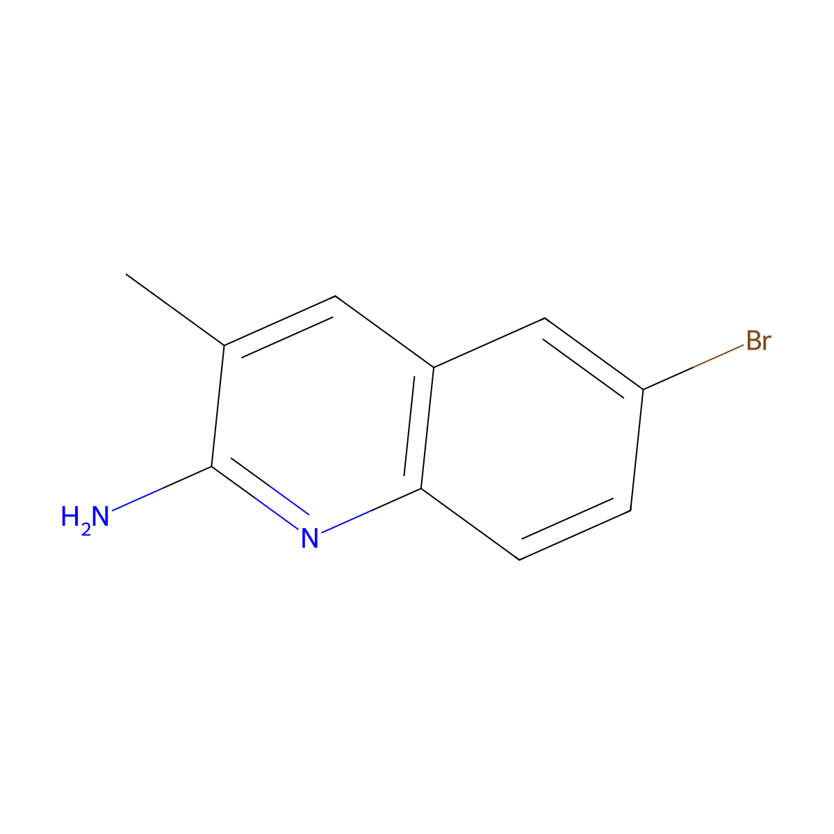 2-Amino-6-bromo-3-methylquinoline molecular structure, CAS 203506-01-8