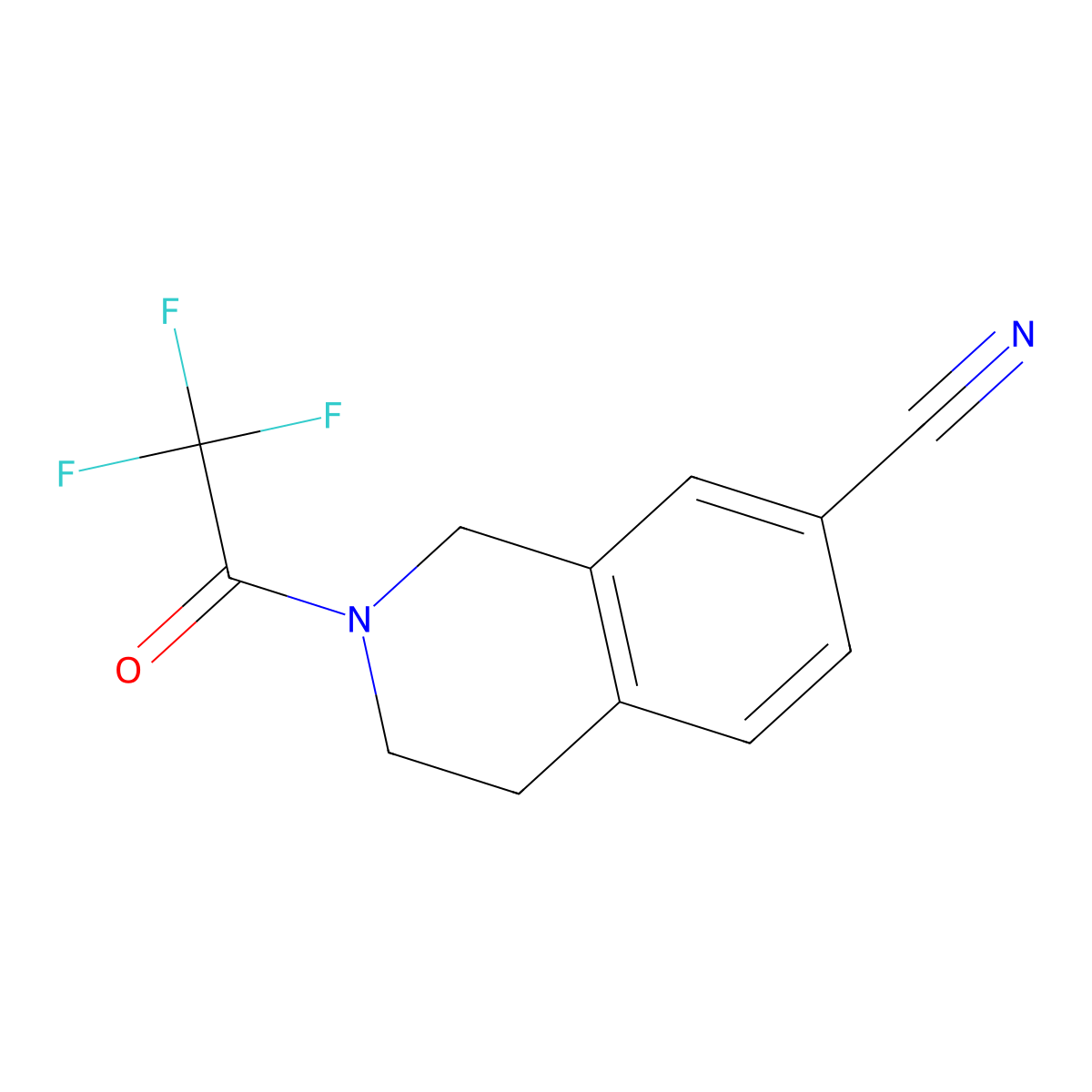 7-Isoquinolinecarbonitrile, 1,2,3,4-tetrahydro-2-(2,2,2-trifluoroacetyl)- molecular structure, CAS 203506-08-5
