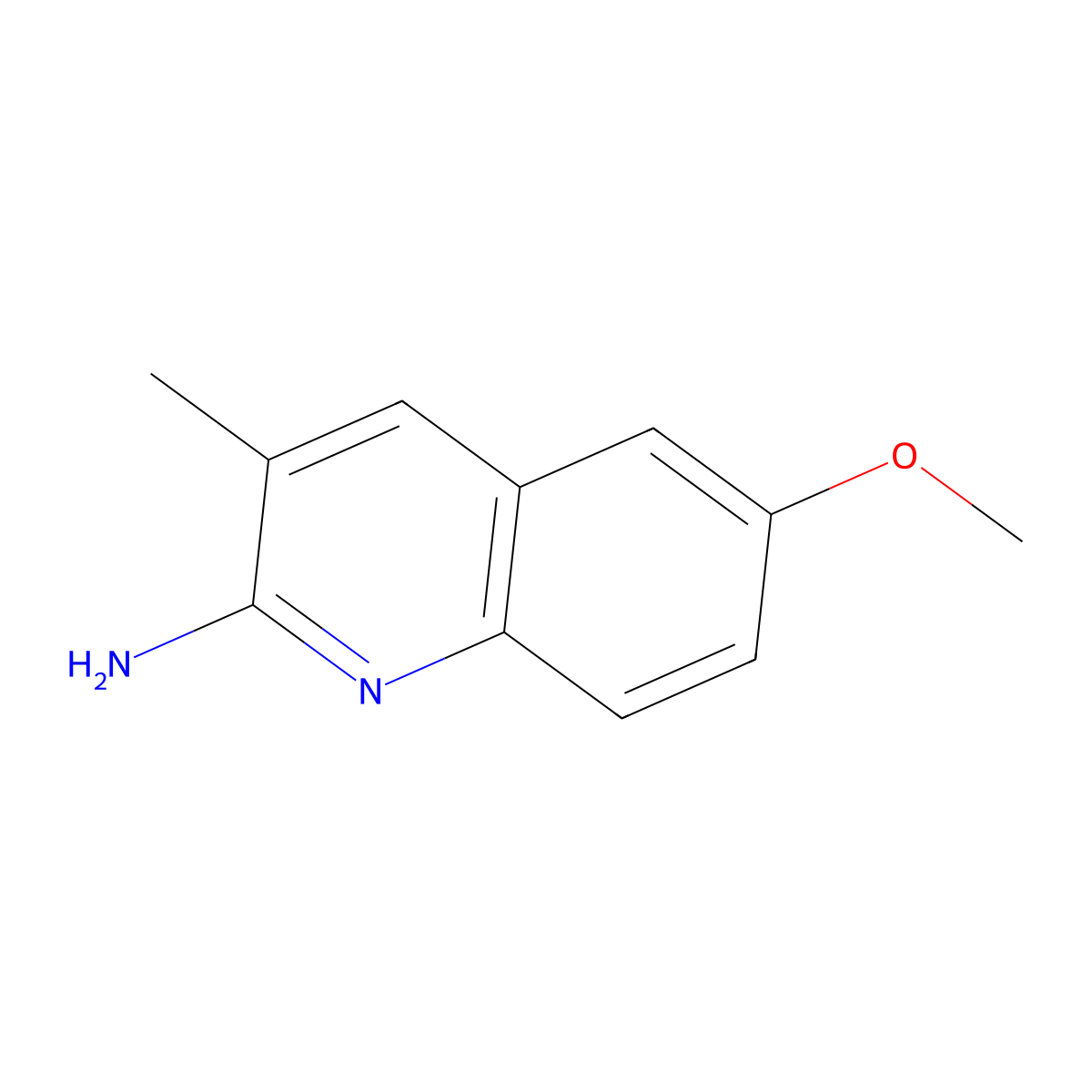 2-Amino-6-methoxy-3-methylquinoline molecular structure, CAS 203506-30-3