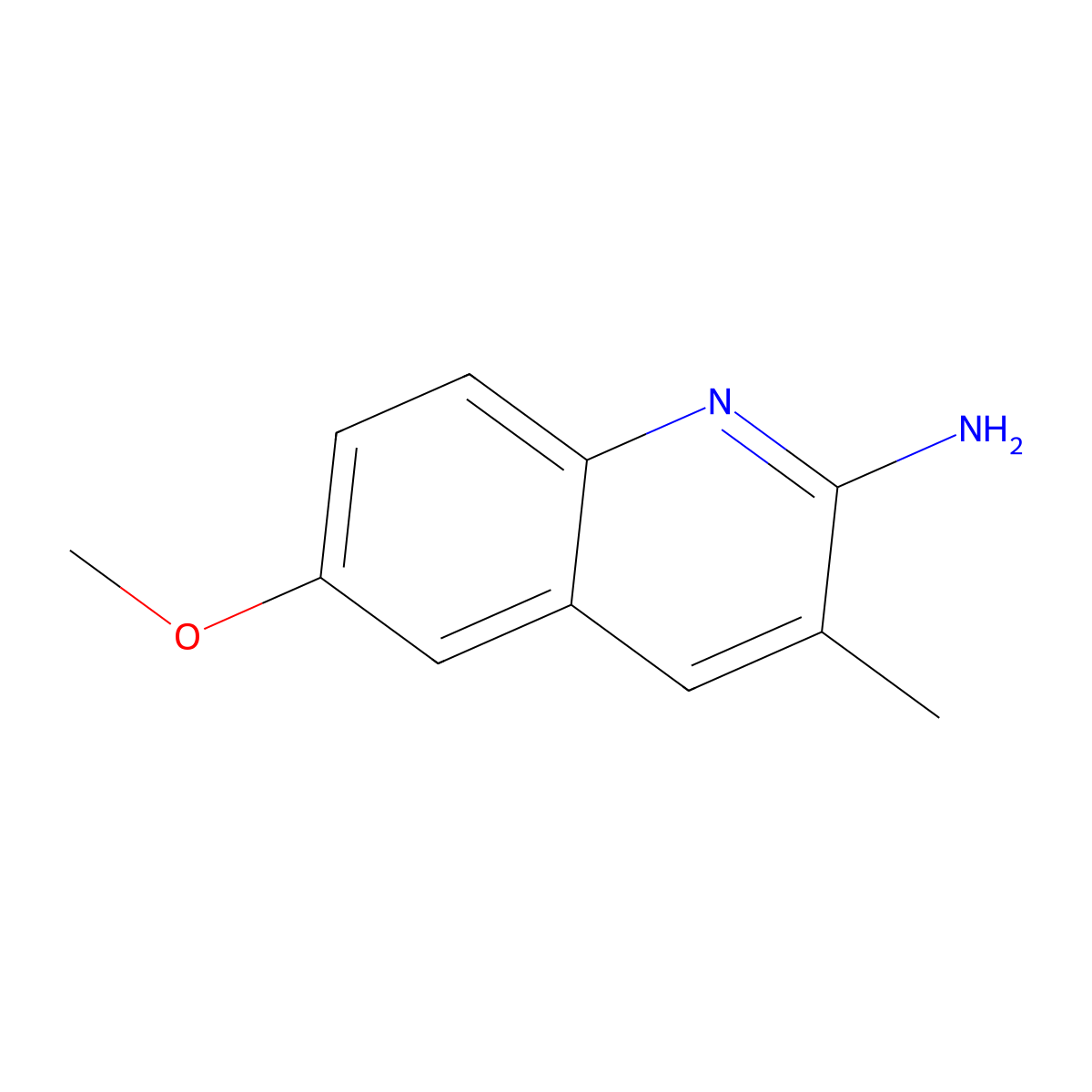 2-Amino-6-methoxy-3-methylquinoline molecular structure, CAS 203506-30-3