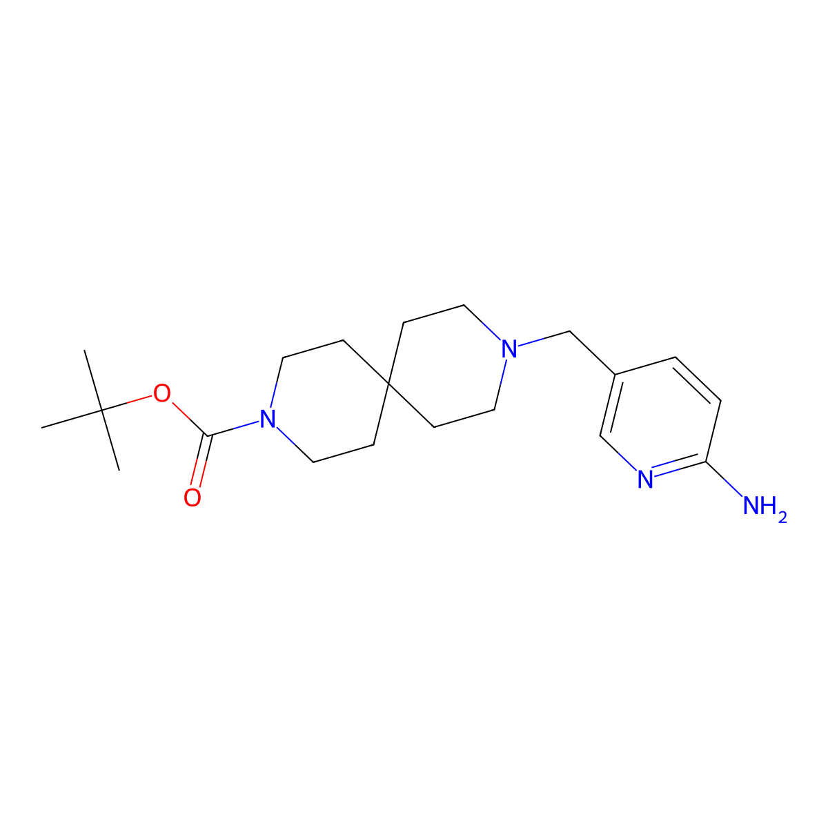 1,1-Dimethylethyl 9-[(6-amino-3-pyridinyl)methyl]-3,9-diazaspiro[5.5]undecane-3-carboxylate molecular structure, CAS 2035072-07-0