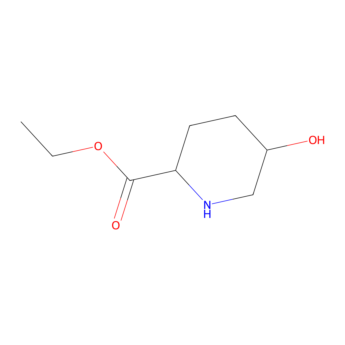 Ethyl 5-hydroxypiperidine-2-carboxylate molecular structure, CAS 2035095-31-7