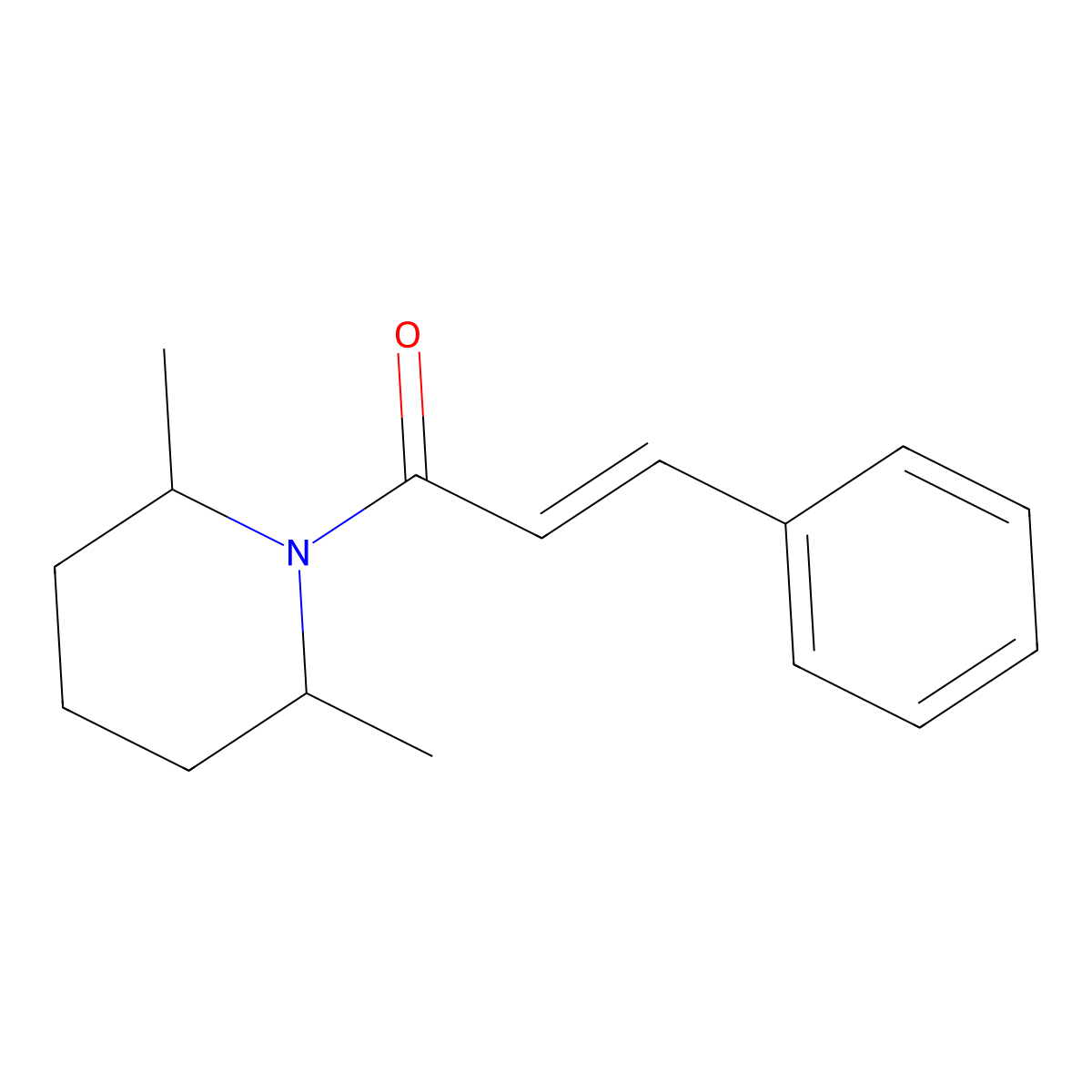 1-(2,6-Dimethylpiperidin-1-yl)-3-phenylprop-2-en-1-one molecular structure, CAS 20351-86-4