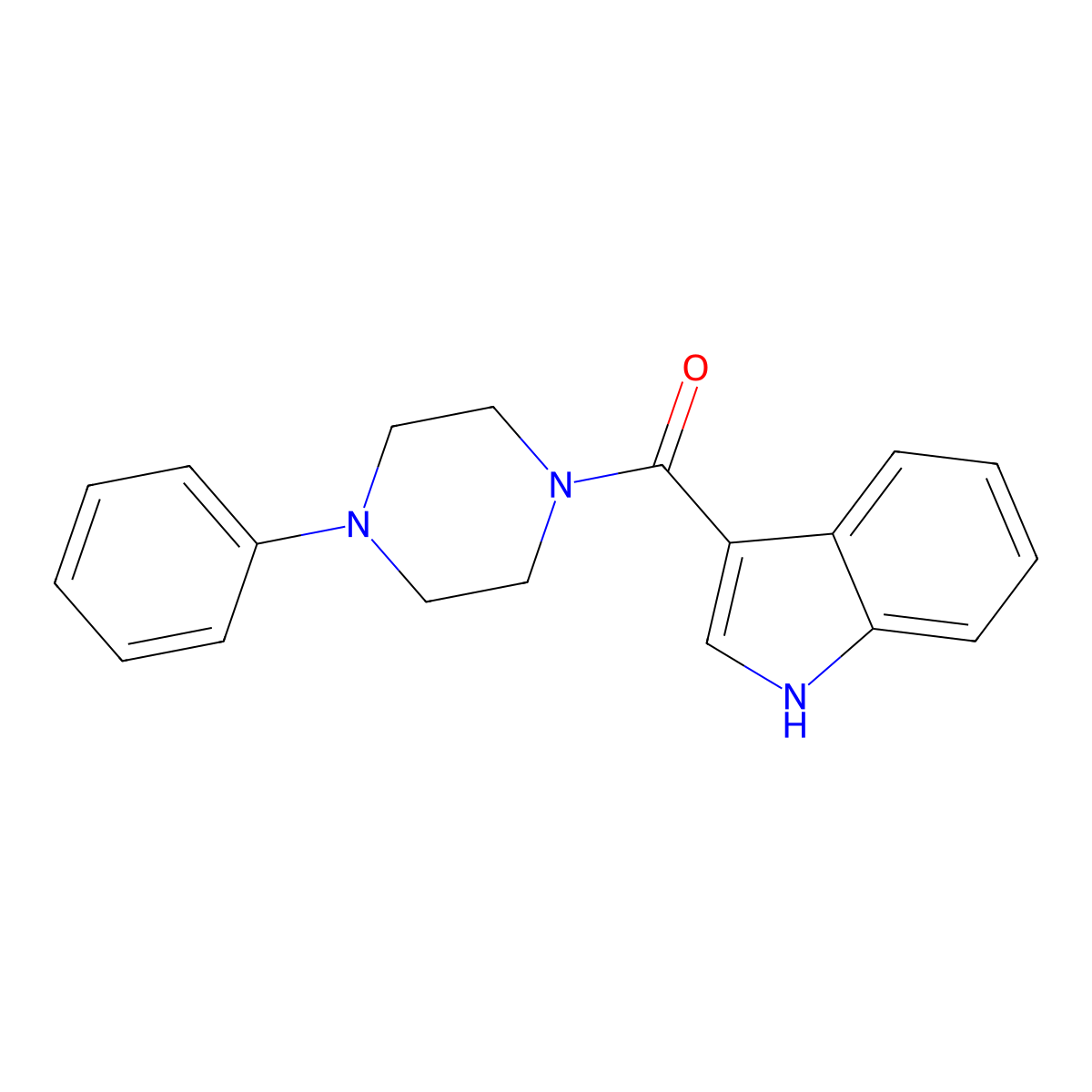 1H-indol-3-yl(4-phenylpiperazino)methanone molecular structure, CAS 203510-68-3
