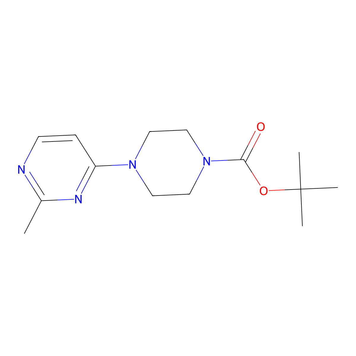 Tert-butyl 4-(2-methylpyrimidin-4-yl)piperazine-1-carboxylate molecular structure, CAS 203519-46-4