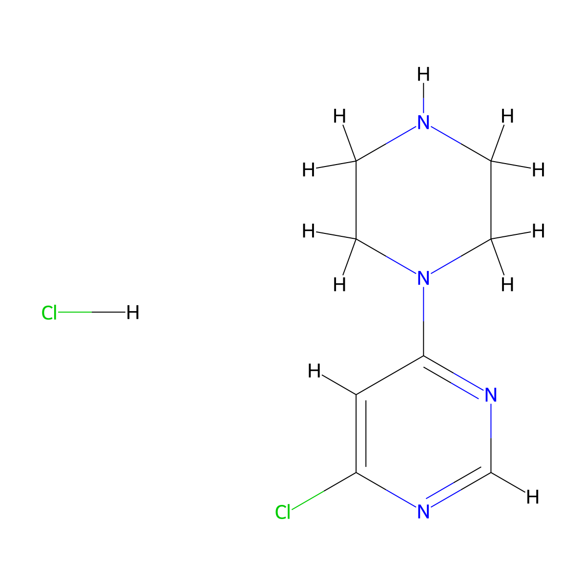 4-Chloro-6-(piperazin-1-yl)pyrimidine hydrochloride molecular structure, CAS 203519-89-5