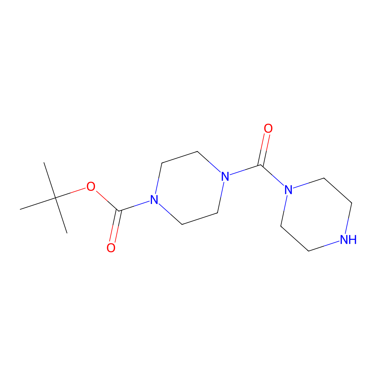 Tert-butyl 4-(piperazine-1-carbonyl)piperazine-1-carboxylate molecular structure, CAS 203520-35-8