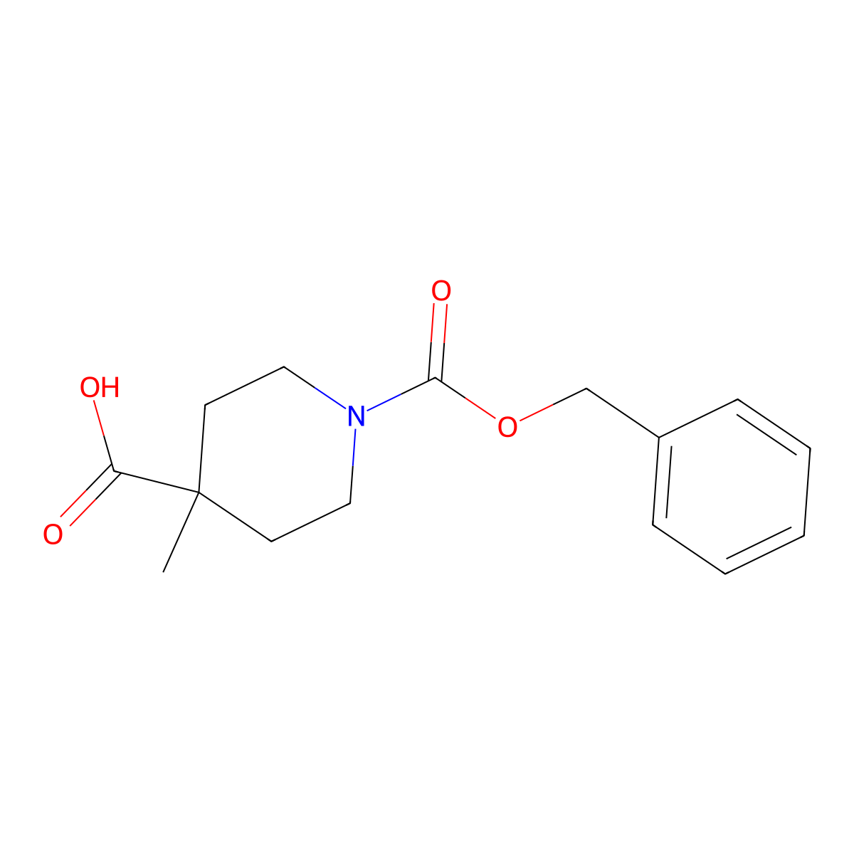 1-[(Benzyloxy)carbonyl]-4-methylpiperidine-4-carboxylic acid molecular structure, CAS 203522-12-7