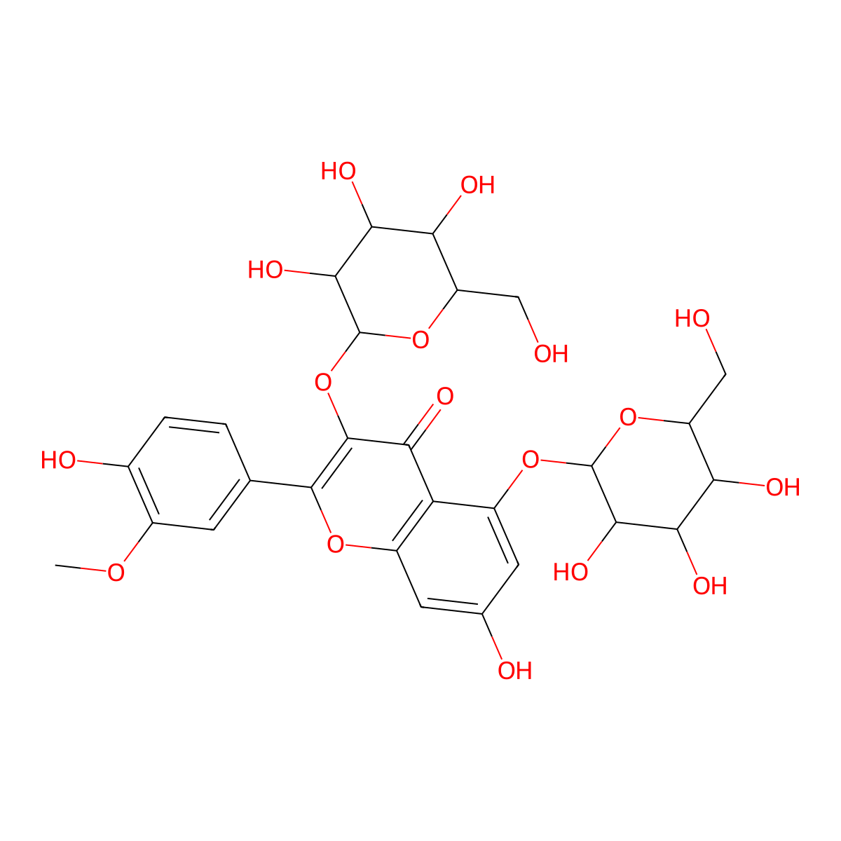 Isorhamnetin 3,5-O-diglucoside molecular structure, CAS 2035413-03-5