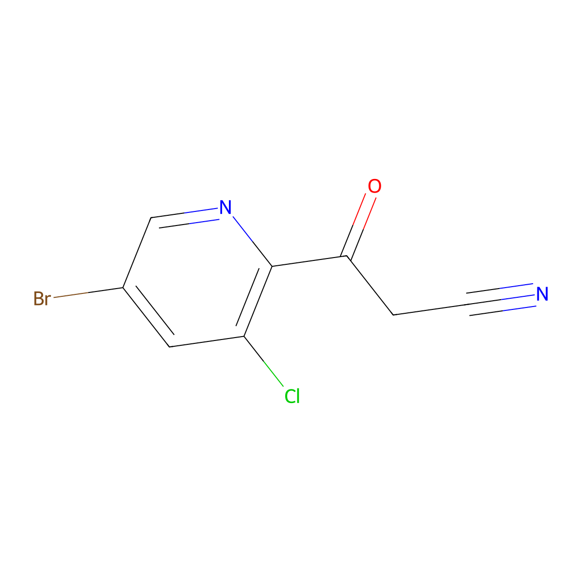 3-(5-Bromo-3-chloropyridin-2-yl)-3-oxopropanenitrile molecular structure, CAS 2035416-88-5