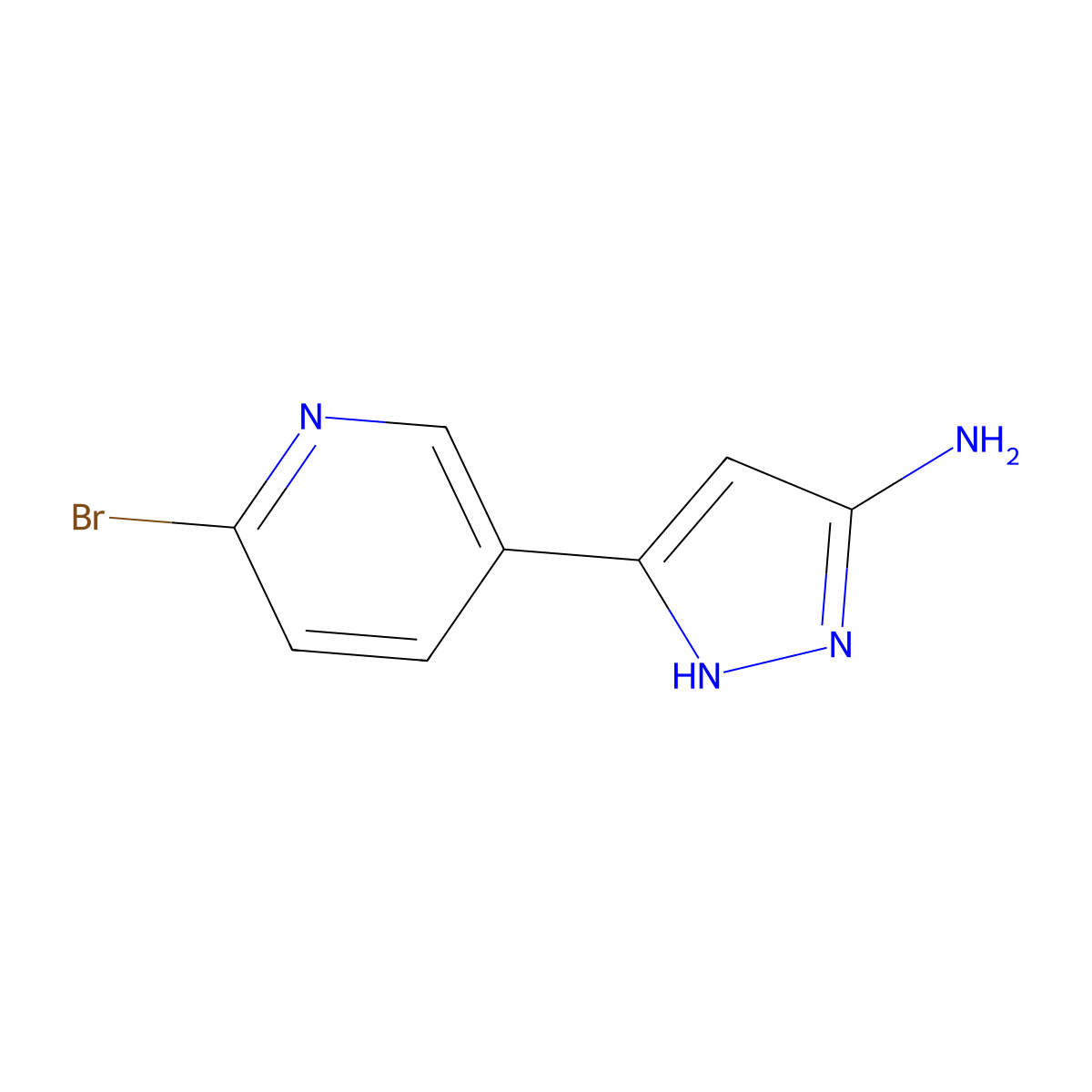 5-(6-bromopyridin-3-yl)-1H-pyrazol-3-amine molecular structure, CAS 2035416-96-5