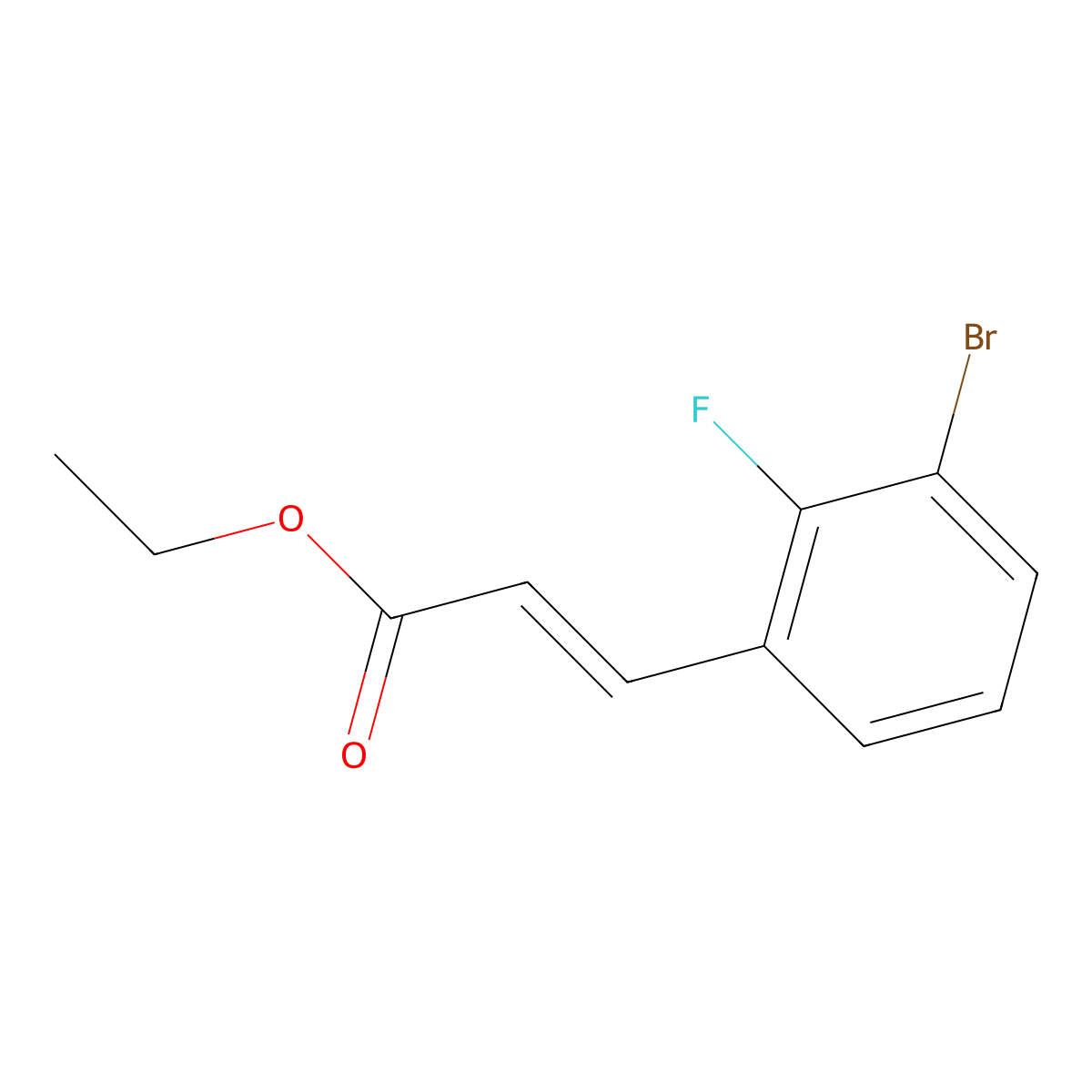 Ethyl 3-(3-bromo-2-fluorophenyl)prop-2-enoate molecular structure, CAS 2035422-00-3