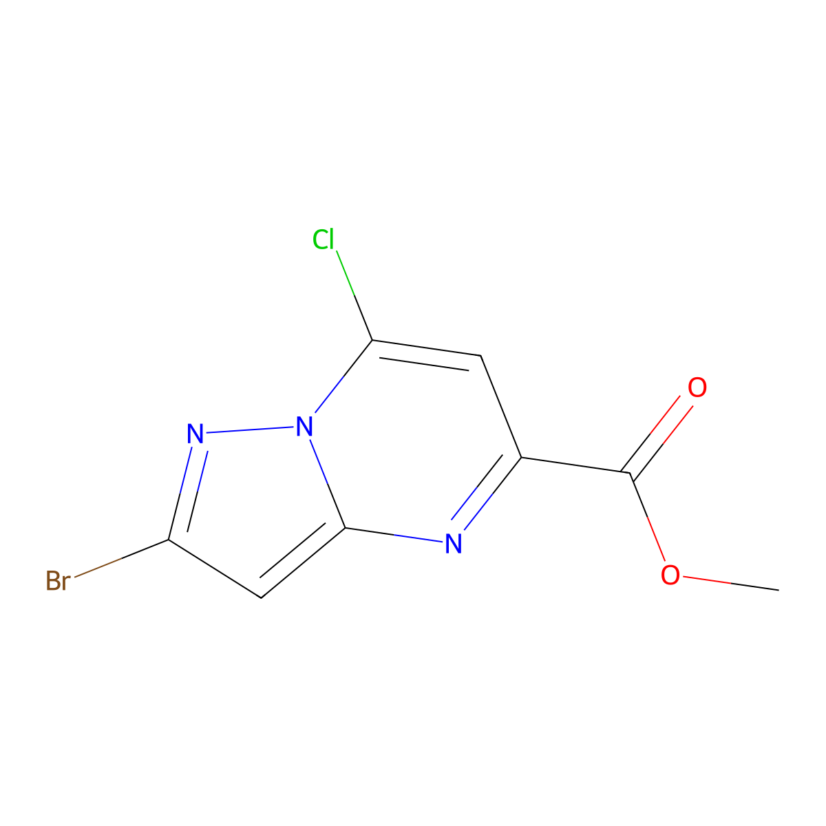 Methyl 2-bromo-7-chloropyrazolo[1,5-A]pyrimidine-5-carboxylate molecular structure, CAS 2035422-57-0