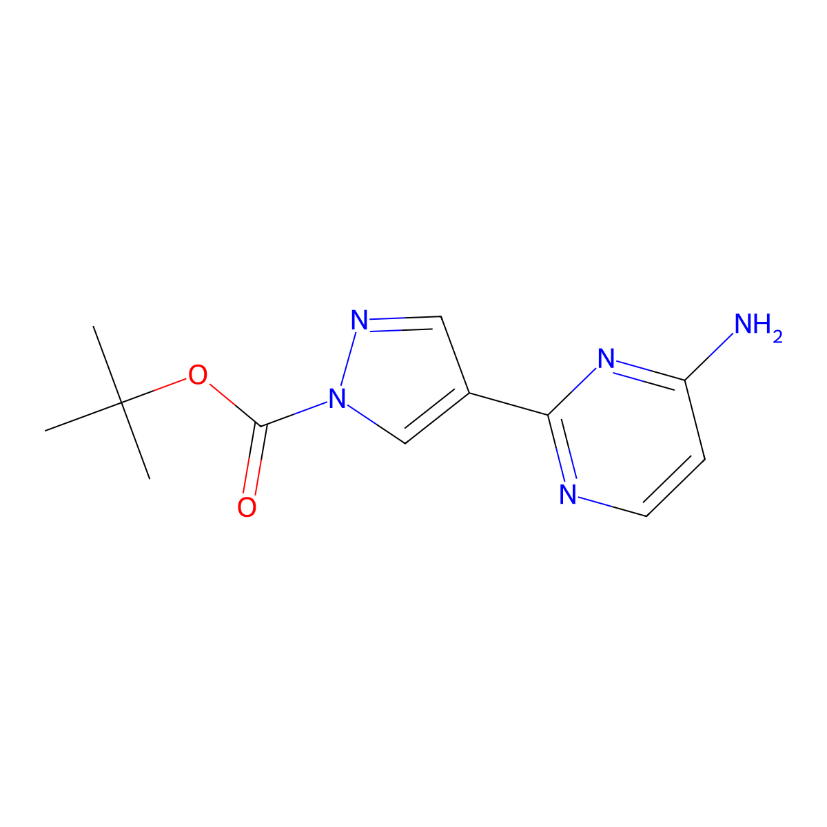 4-Amino-2-(1-Boc-4-pyrazolyl)pyrimidine molecular structure, CAS 2035469-91-9