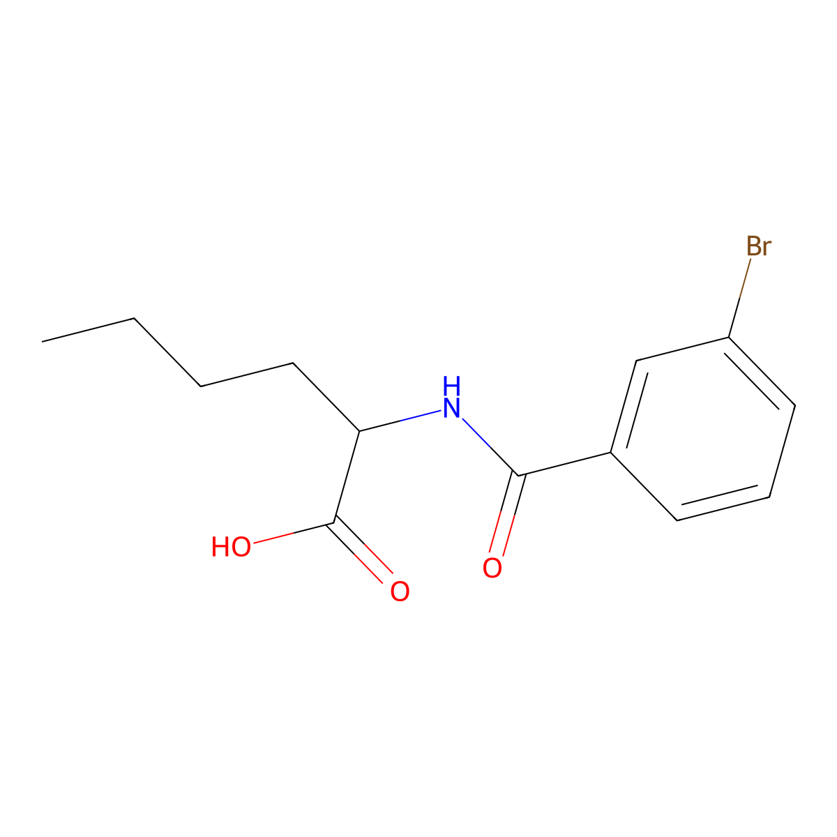 N-[(3-bromophenyl)carbonyl]norleucine molecular structure, CAS 2035491-67-7