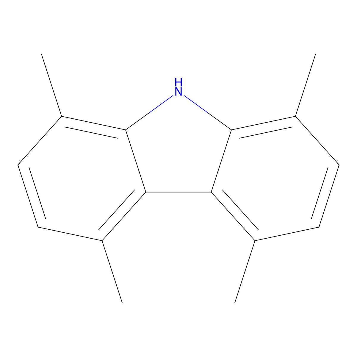 1,4,5,8-Tetramethyl-9H-carbazole molecular structure, CAS 20355-42-4
