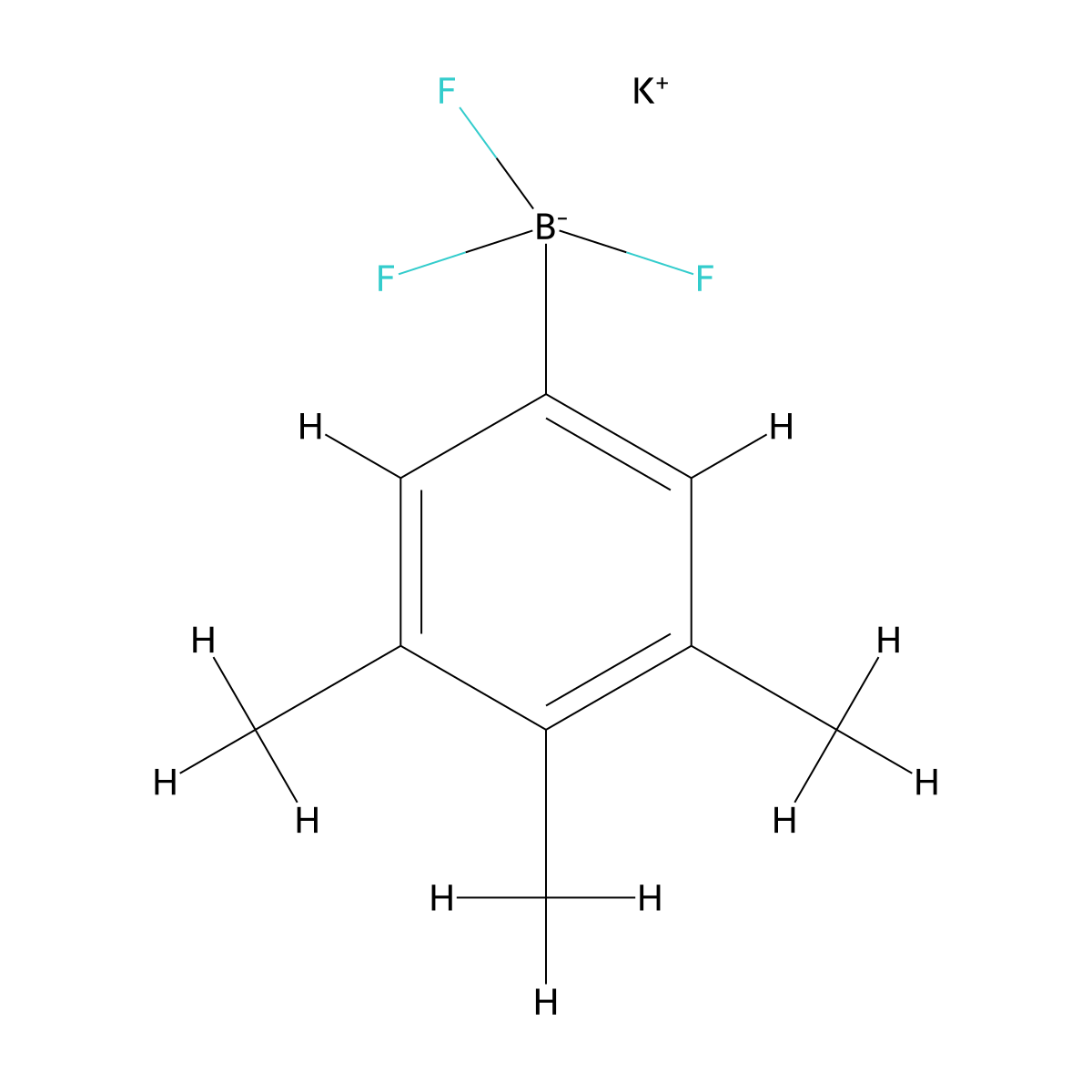 Potassium trifluoro(3,4,5-trimethylphenyl)boranuide molecular structure, CAS 2035511-28-3