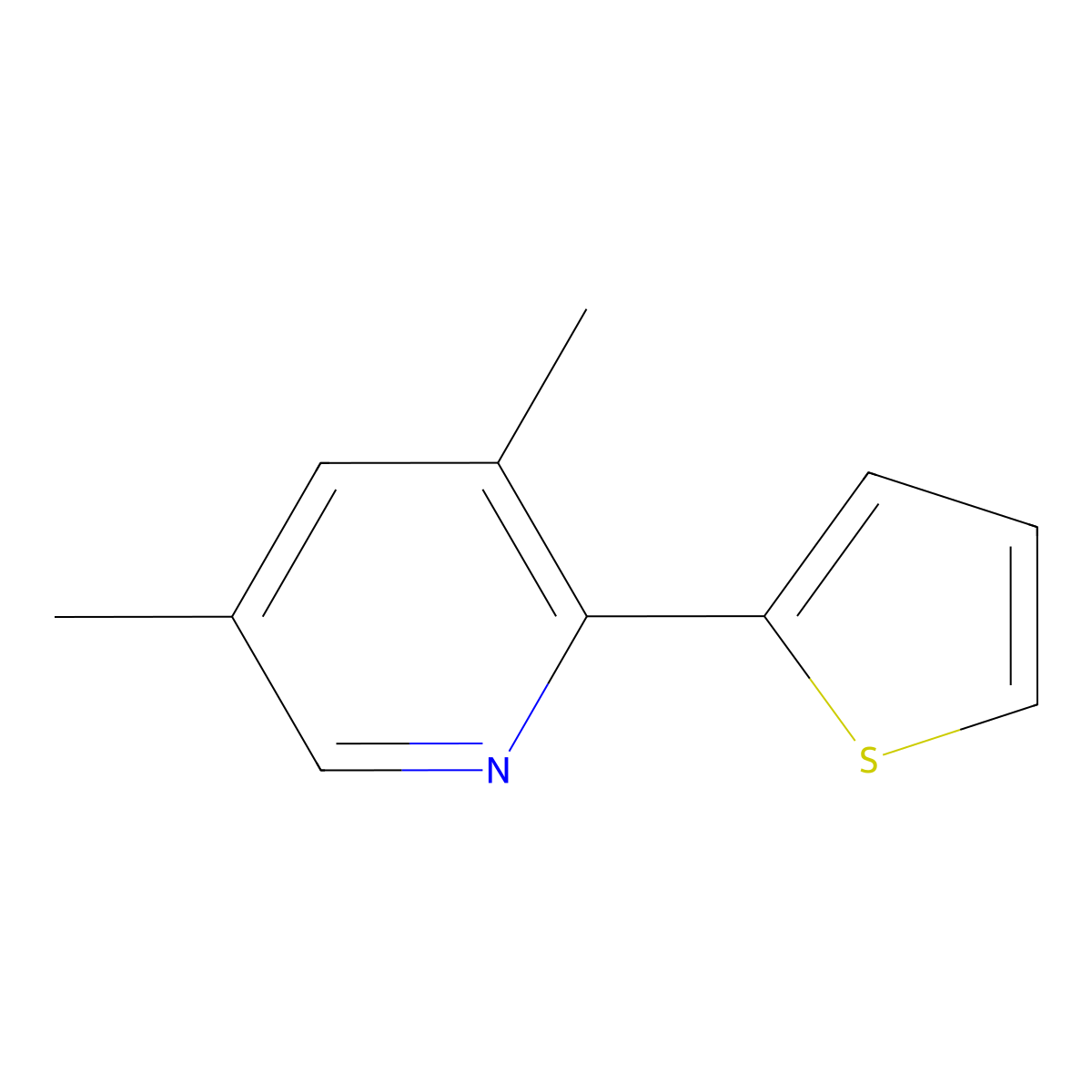 3,5-Dimethyl-2-(2-thienyl)pyridine molecular structure, CAS 2035523-11-4