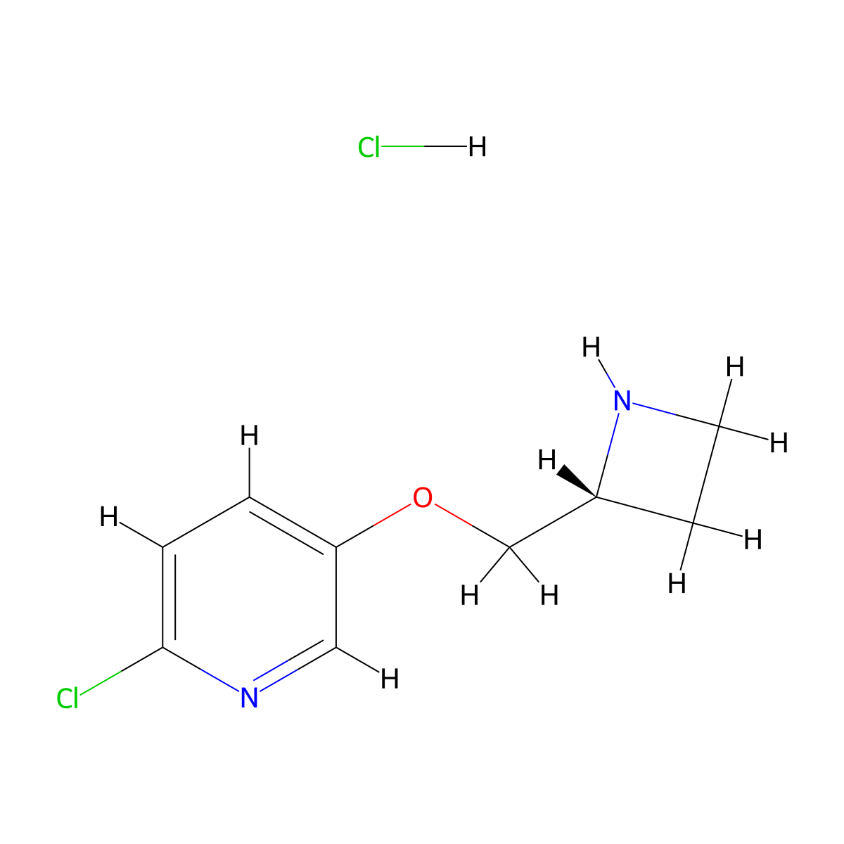 Tebanicline hydrochloride molecular structure, CAS 203564-54-9