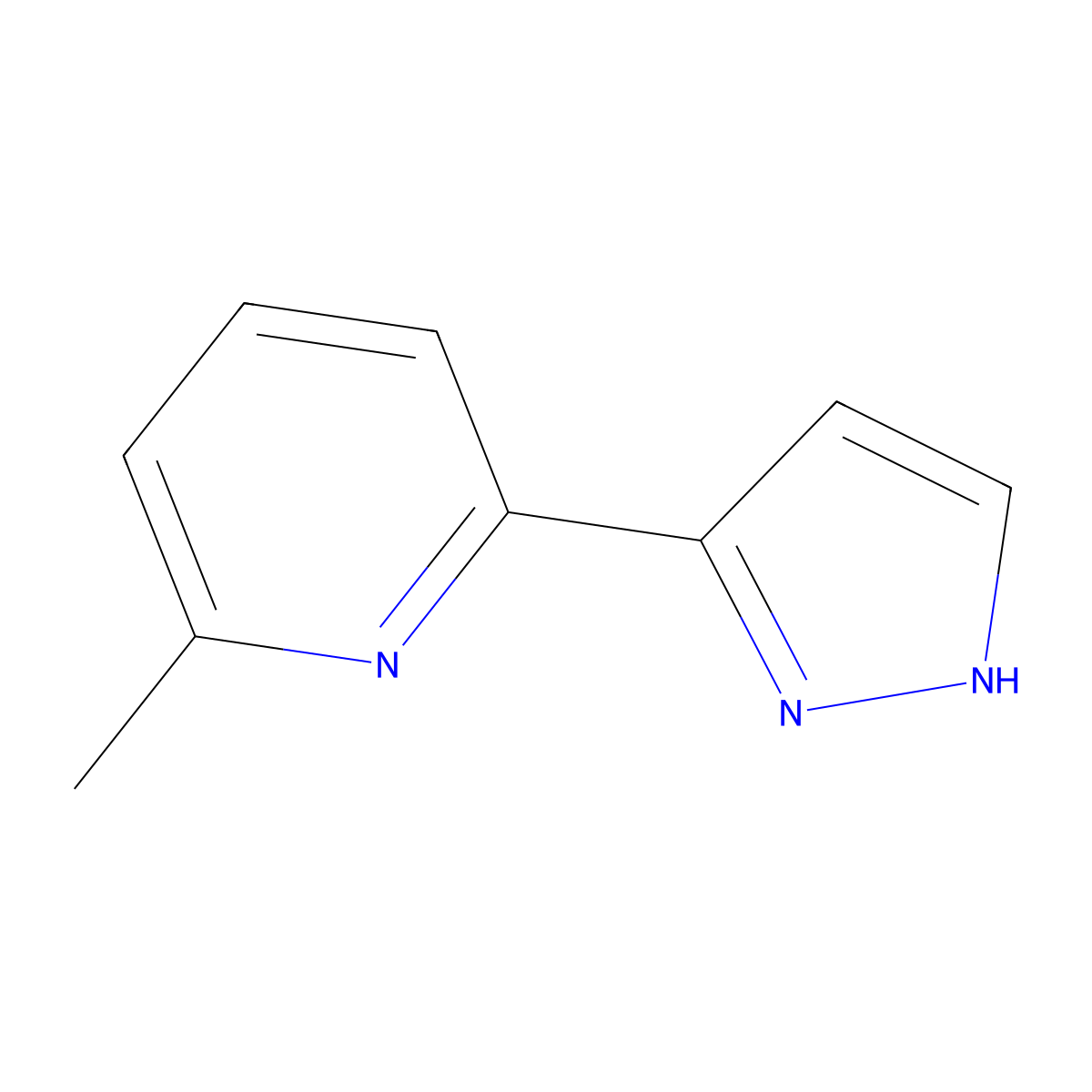 2-methyl-6-(1H-pyrazol-3-yl)pyridine molecular structure, CAS 203569-23-7
