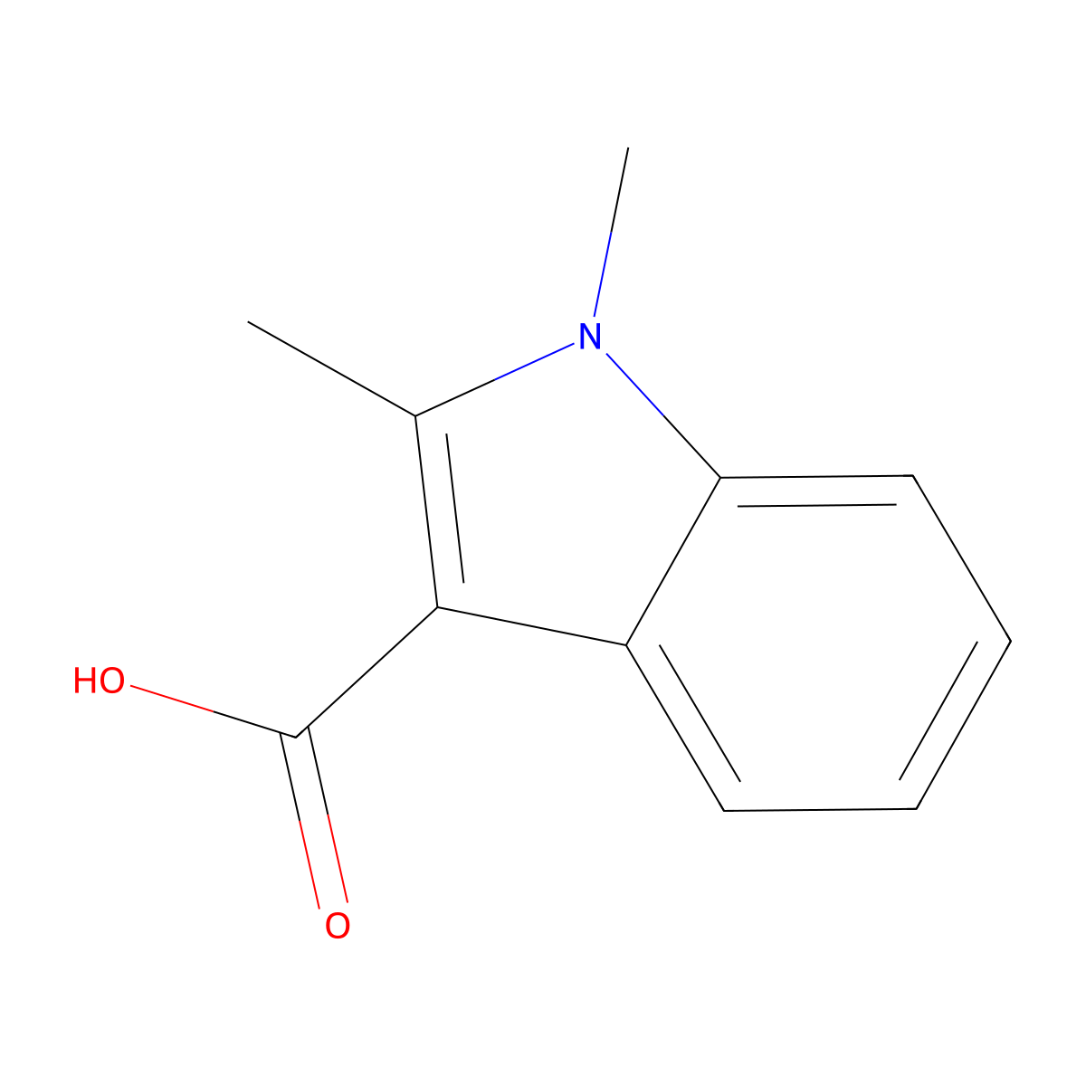 1,2-Dimethylindole-3-carboxylic acid molecular structure, CAS 20357-15-7