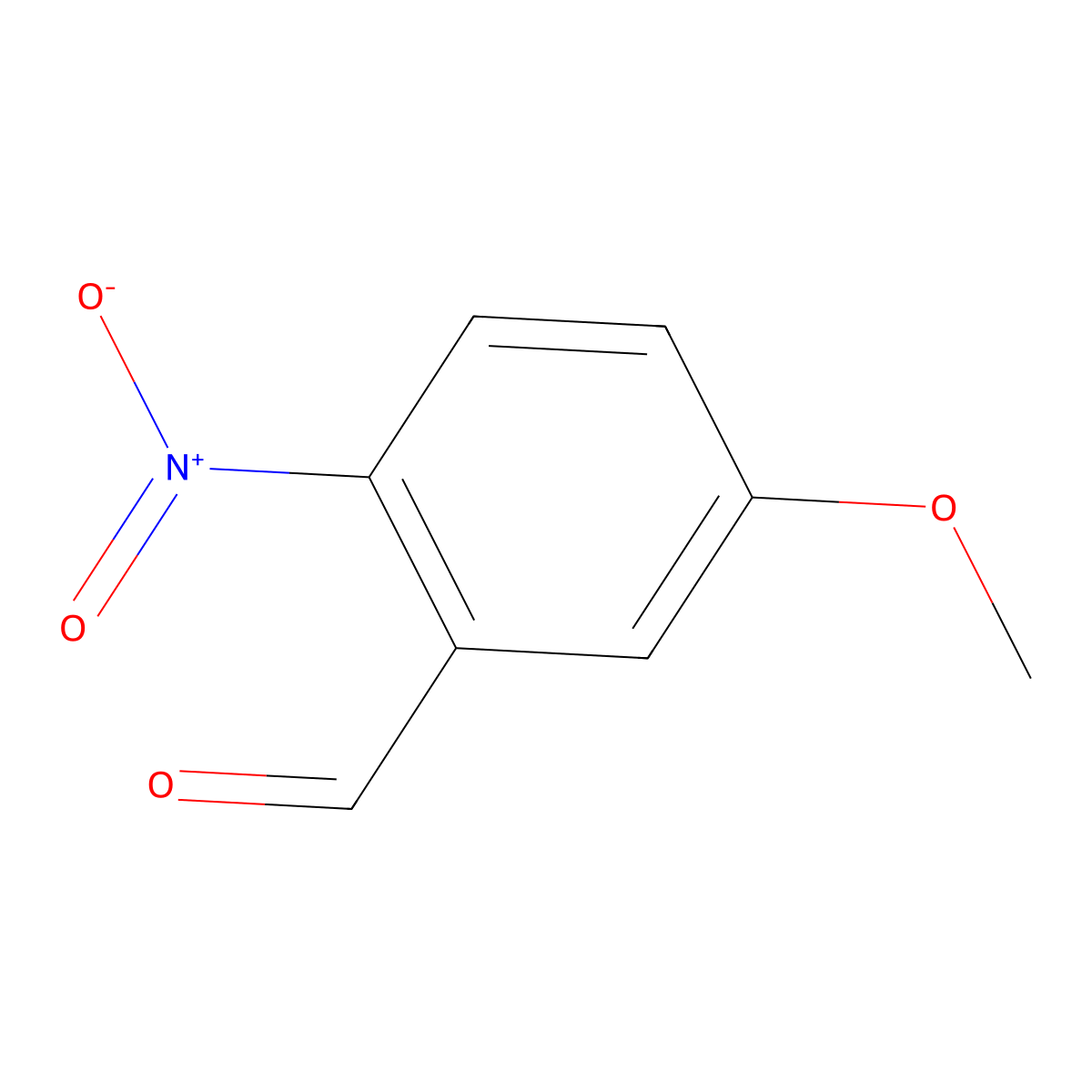 5-Methoxy-2-nitrobenzaldehyde molecular structure, CAS 20357-24-8