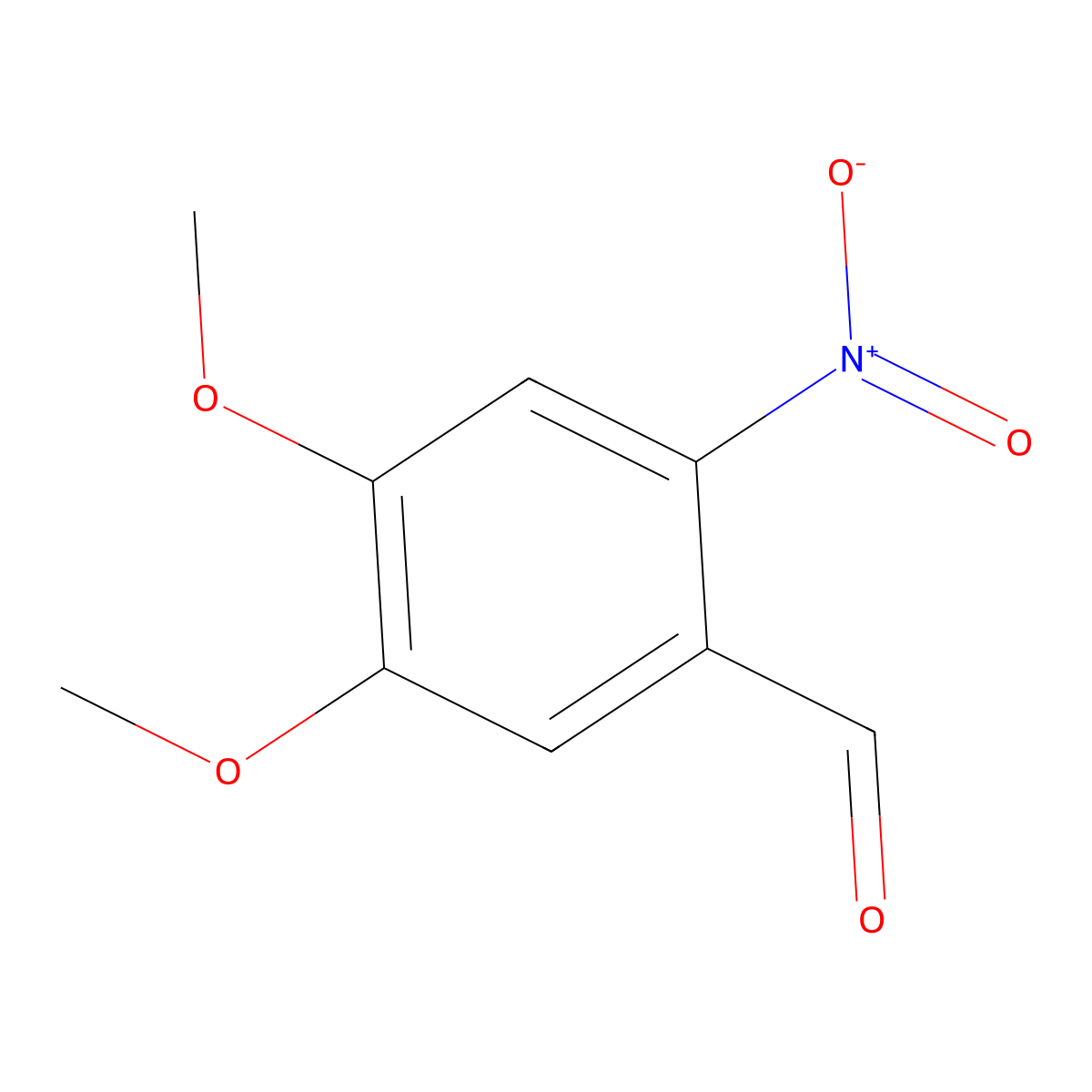 6-Nitroveratraldehyde molecular structure, CAS 20357-25-9