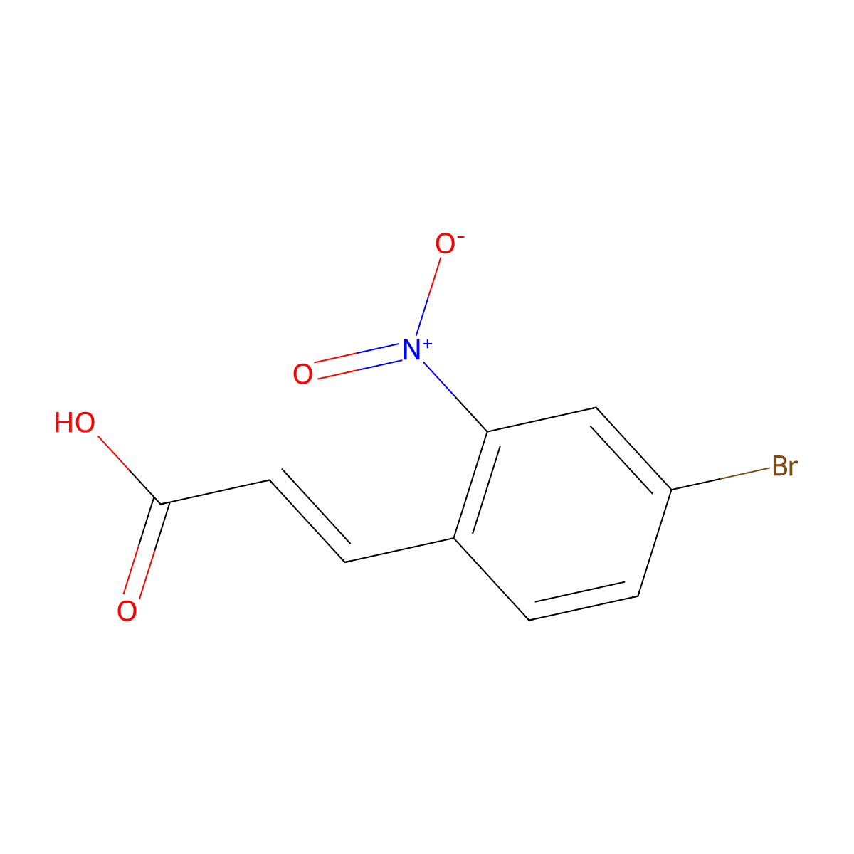 4-Bromo-2-nitrocinnamic acid molecular structure, CAS 20357-30-6