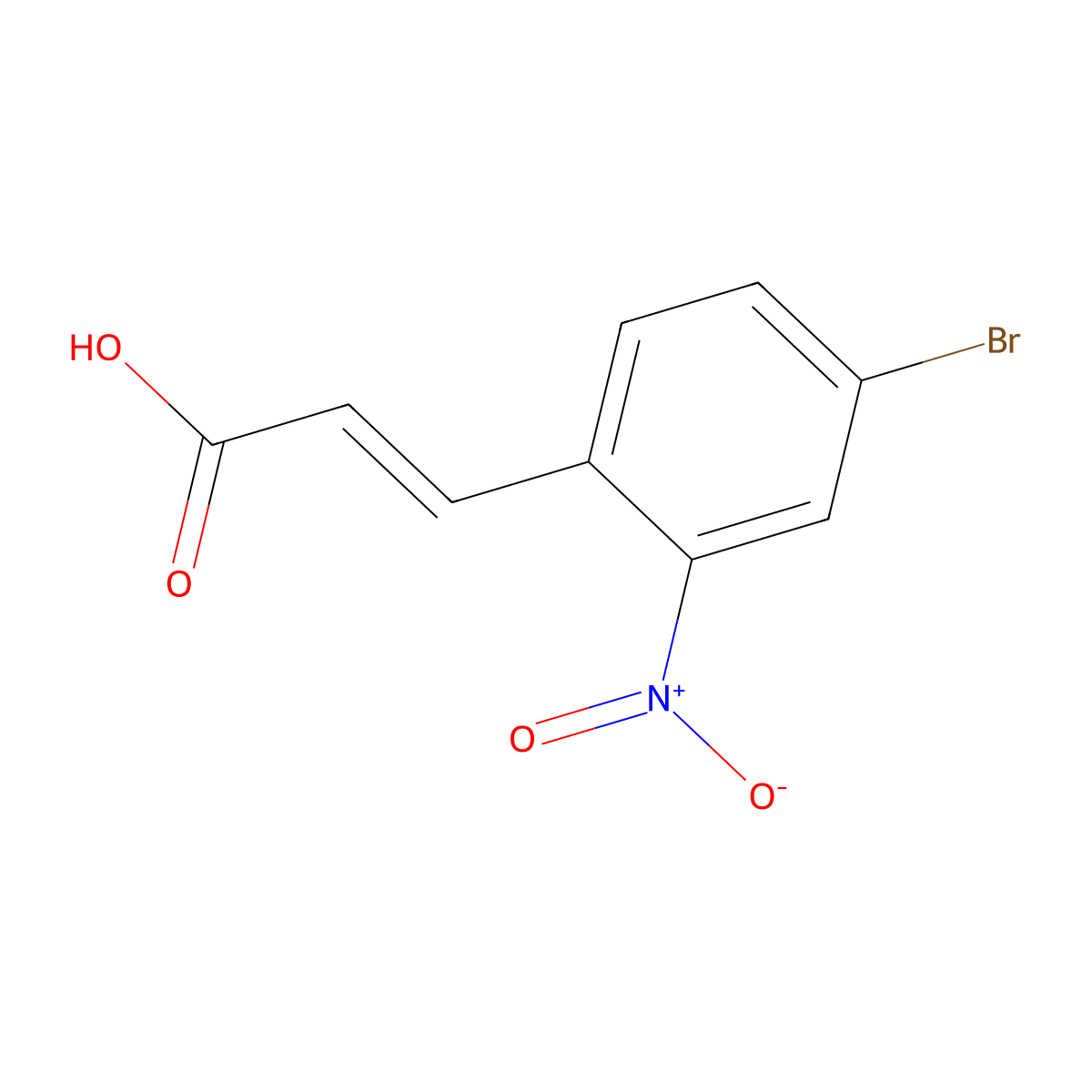 4-Bromo-2-nitrocinnamic acid molecular structure, CAS 20357-30-6