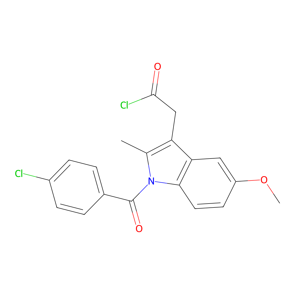 1-(4-Chlorobenzoyl)-5-methoxy-2-methyl-1H-indole-3-acetyl chloride molecular structure, CAS 20357-37-3