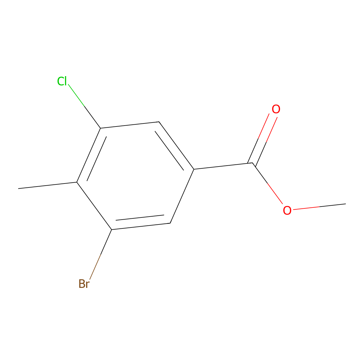 Methyl 3-Bromo-5-chloro-4-methylbenzoate molecular structure, CAS 203573-07-3