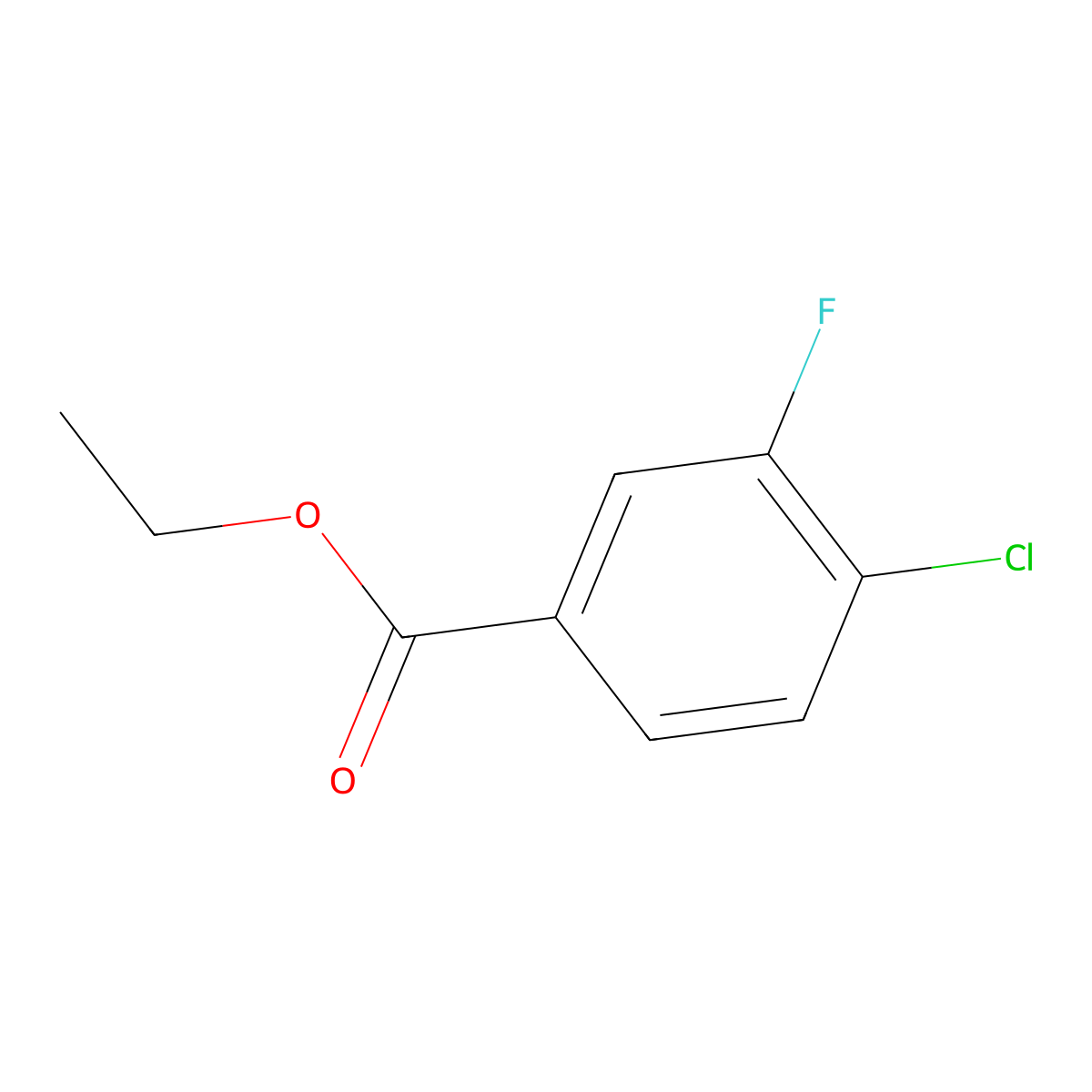 Benzoic acid, 4-chloro-3-fluoro-, ethyl ester molecular structure, CAS 203573-08-4