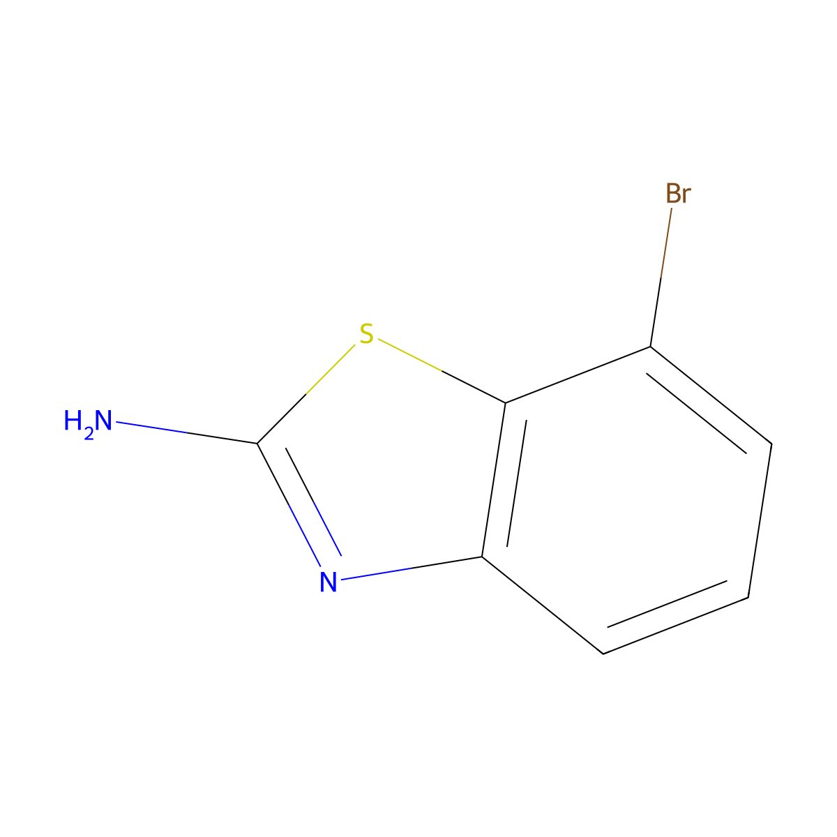 7-Bromo-1,3-benzothiazol-2-amine molecular structure, CAS 20358-05-8