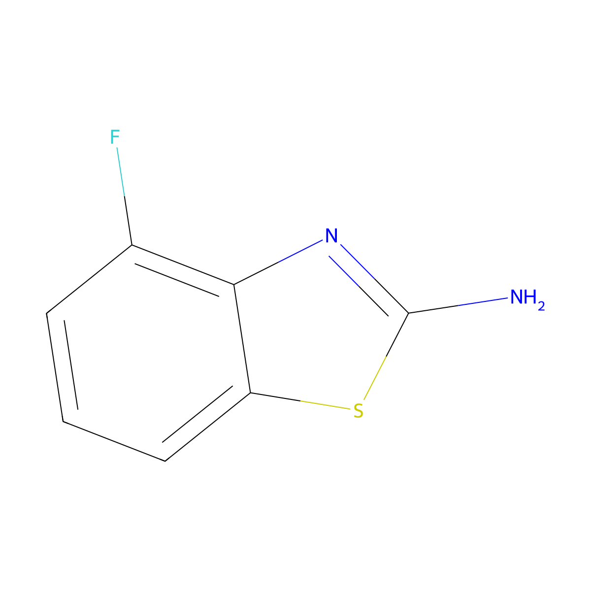 4-Fluoro-1,3-benzothiazol-2-amine molecular structure, CAS 20358-06-9