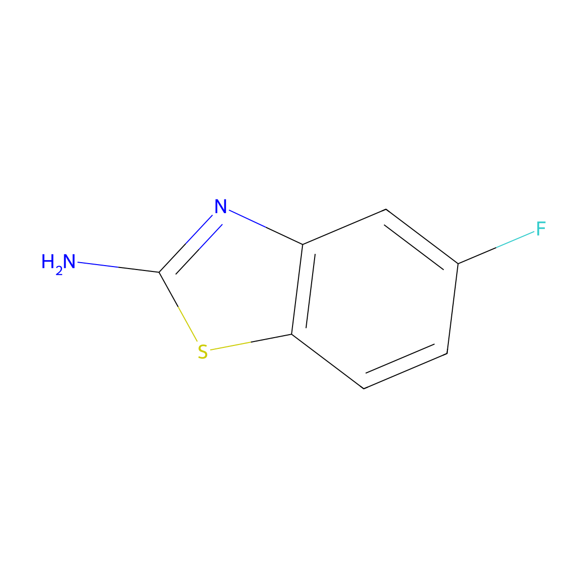 2-Amino-5-fluorobenzothiazole molecular structure, CAS 20358-07-0