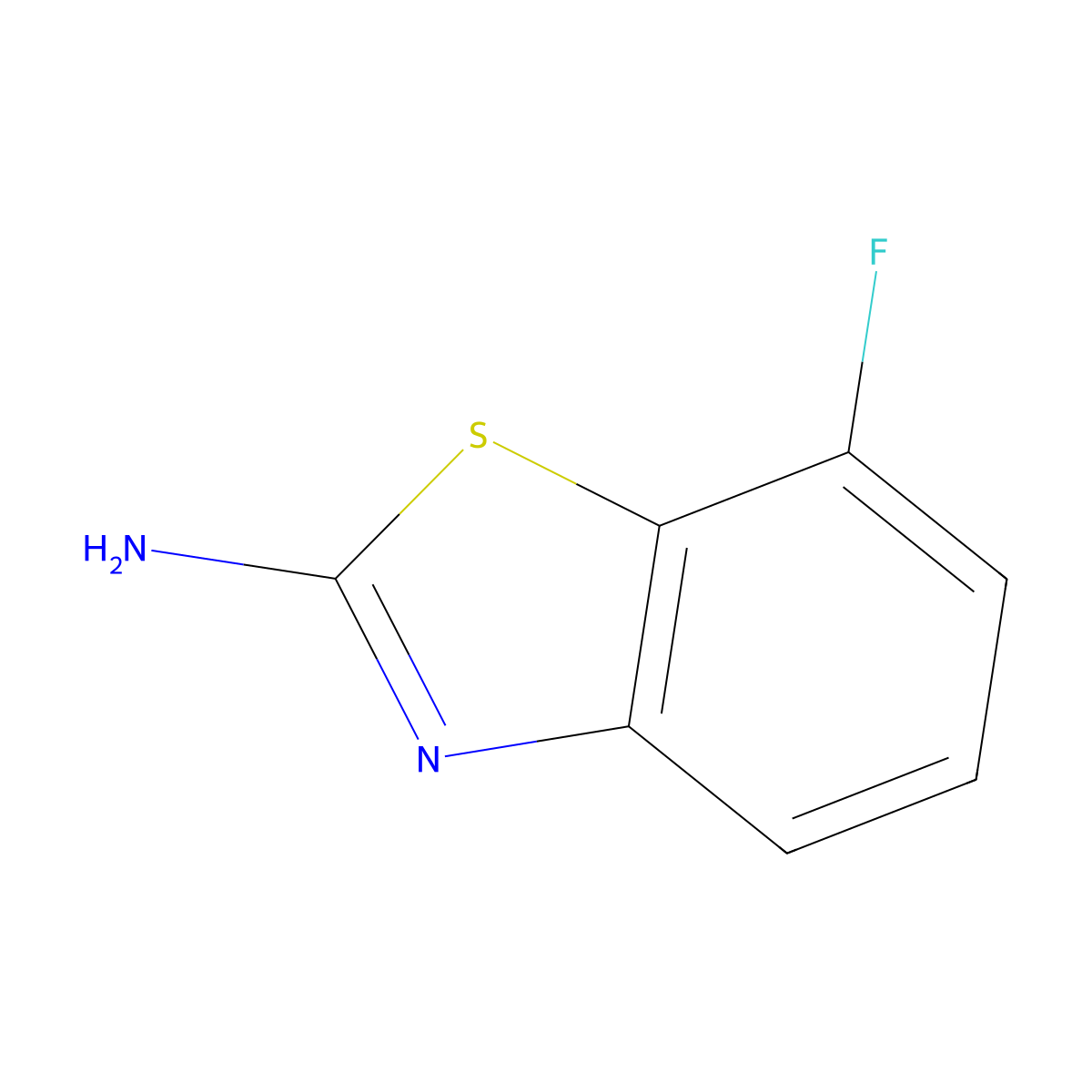 7-Fluoro-1,3-benzothiazol-2-amine molecular structure, CAS 20358-08-1