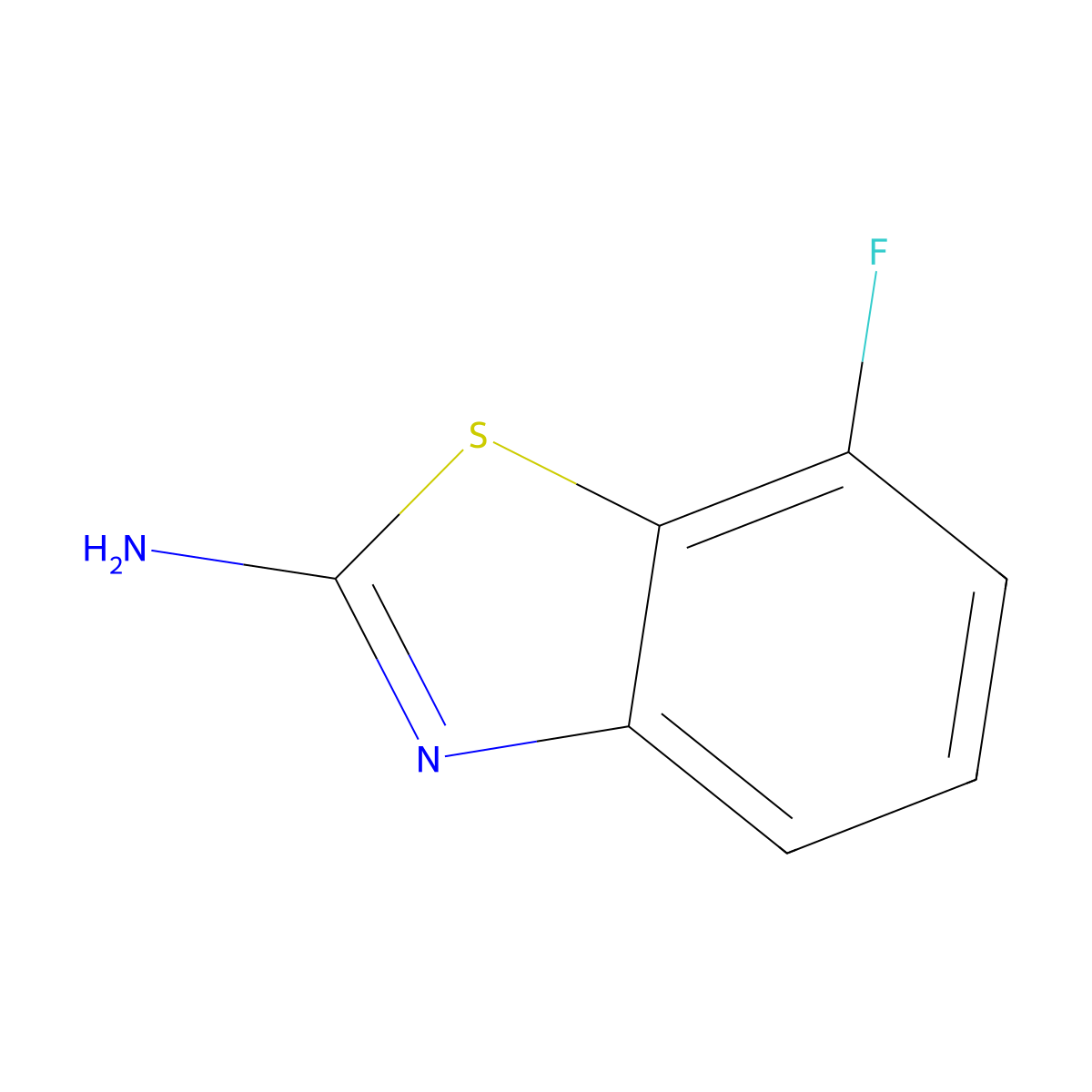 7-Fluoro-1,3-benzothiazol-2-amine molecular structure, CAS 20358-08-1