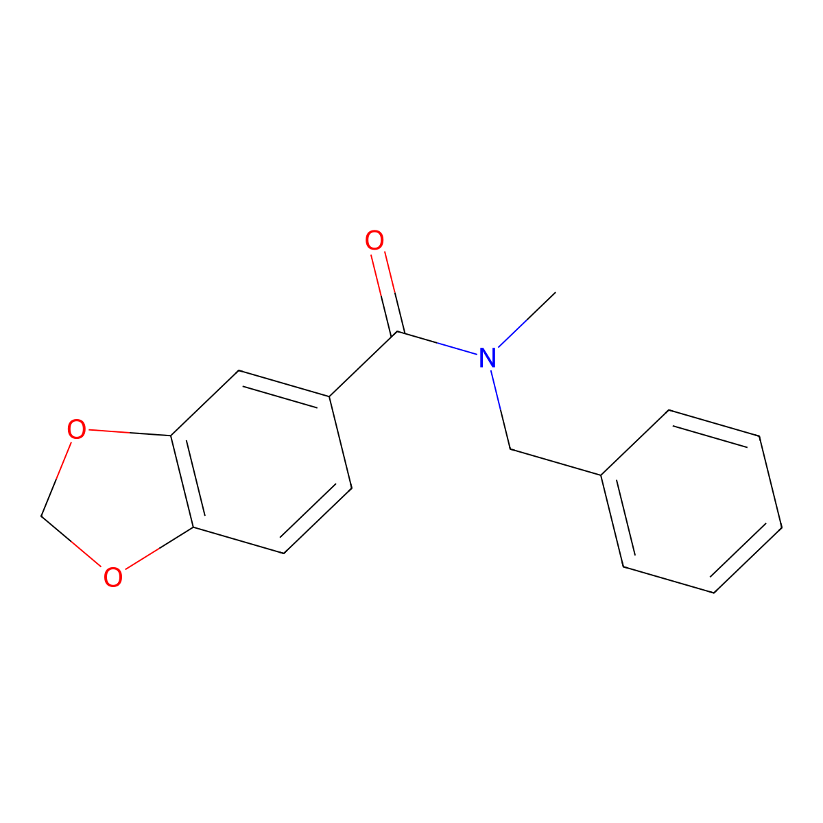 N-Methyl-N-(phenylmethyl)-1,3-benzodioxole-5-carboxamide molecular structure, CAS 203585-46-0