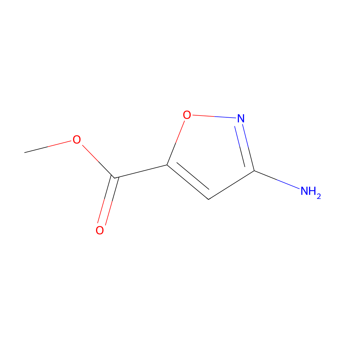 Methyl 3-amino-1,2-oxazole-5-carboxylate molecular structure, CAS 203586-95-2