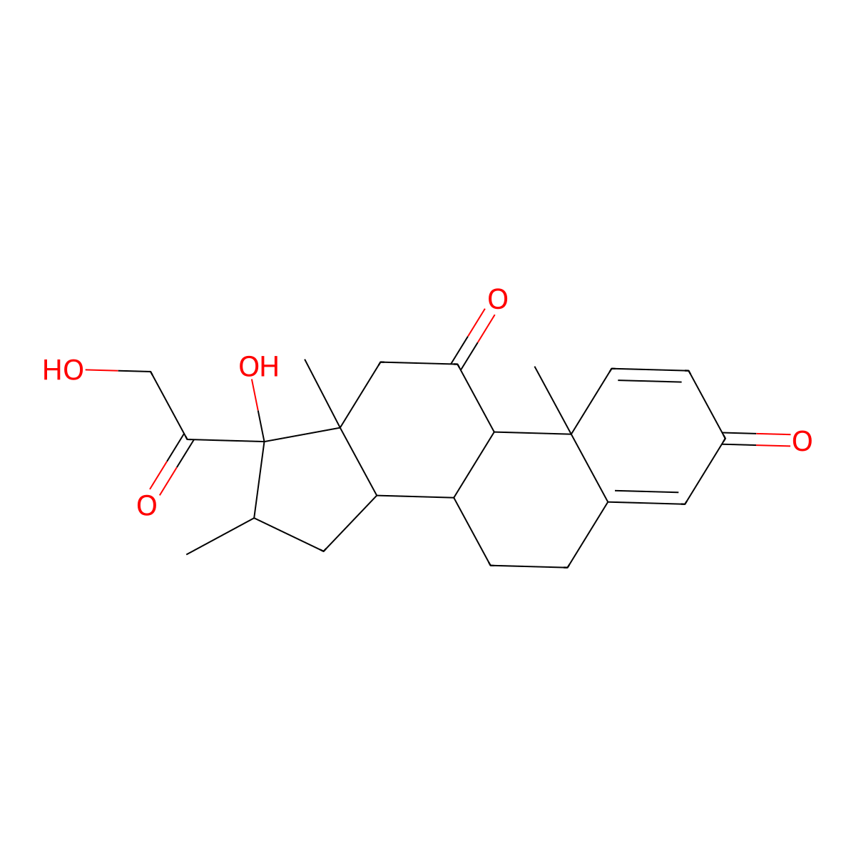 (16alpha)-17,21-Dihydroxy-16-methylpregna-1,4-diene-3,11,20-trione molecular structure, CAS 2036-77-3
