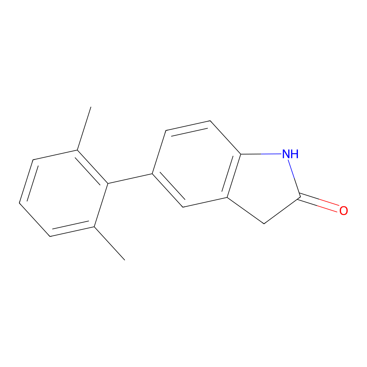 5-(2,6-Dimethylphenyl)indolin-2-one molecular structure, CAS 2036071-89-1