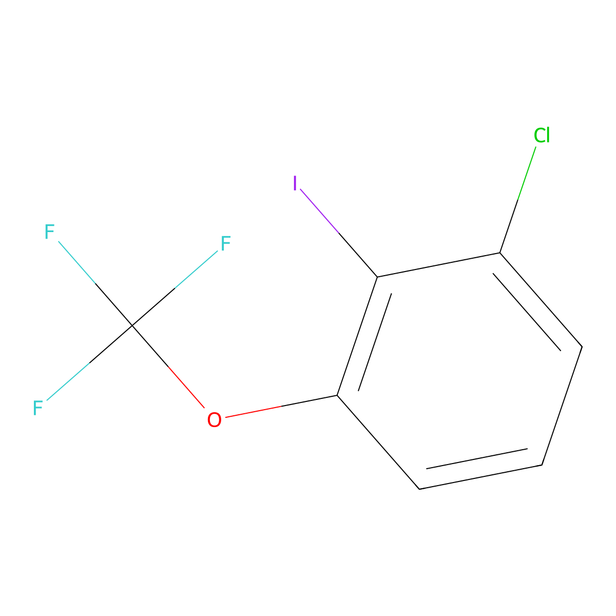 1-Chloro-2-iodo-3-(trifluoromethoxy)benzene molecular structure, CAS 2036075-01-9