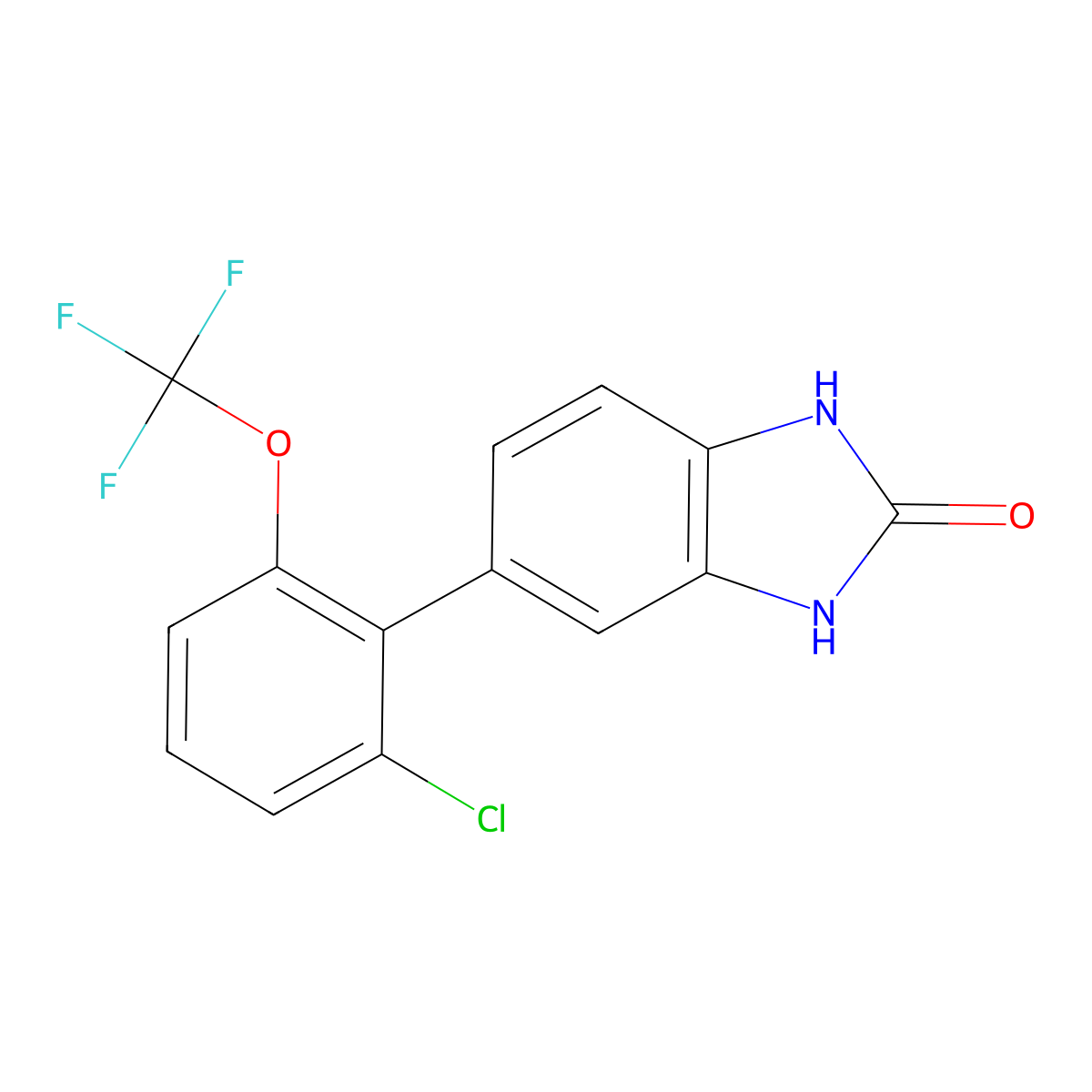 5-(2-Chloro-6-(trifluoromethoxy)phenyl)-1,3-dihydrobenzimidazol-2-one molecular structure, CAS 2036081-86-2