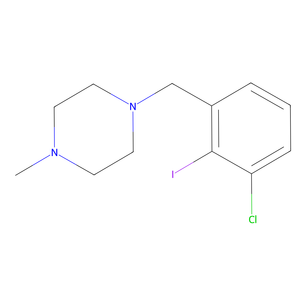 1-(3-Chloro-2-iodobenzyl)-4-methylpiperazine molecular structure, CAS 2036084-56-5