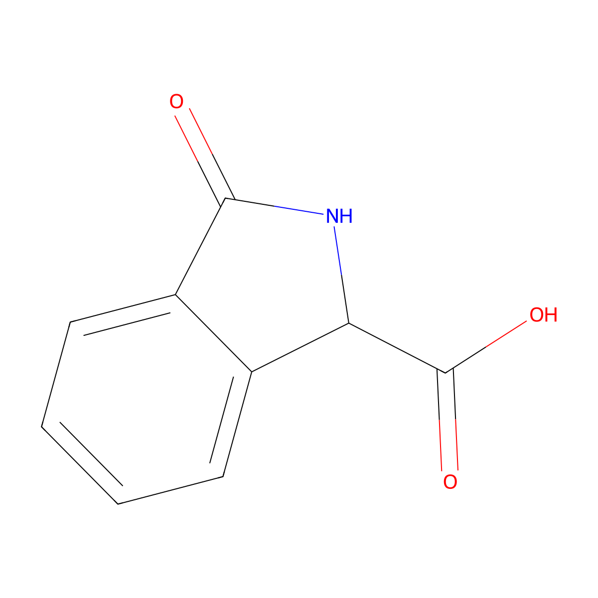 3-oxo-2,3-dihydro-1H-isoindole-1-carboxylic acid molecular structure, CAS 20361-09-5