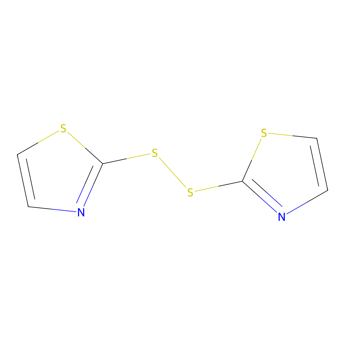 Thiazole, 2,2'-dithiobis- molecular structure, CAS 20362-54-3
