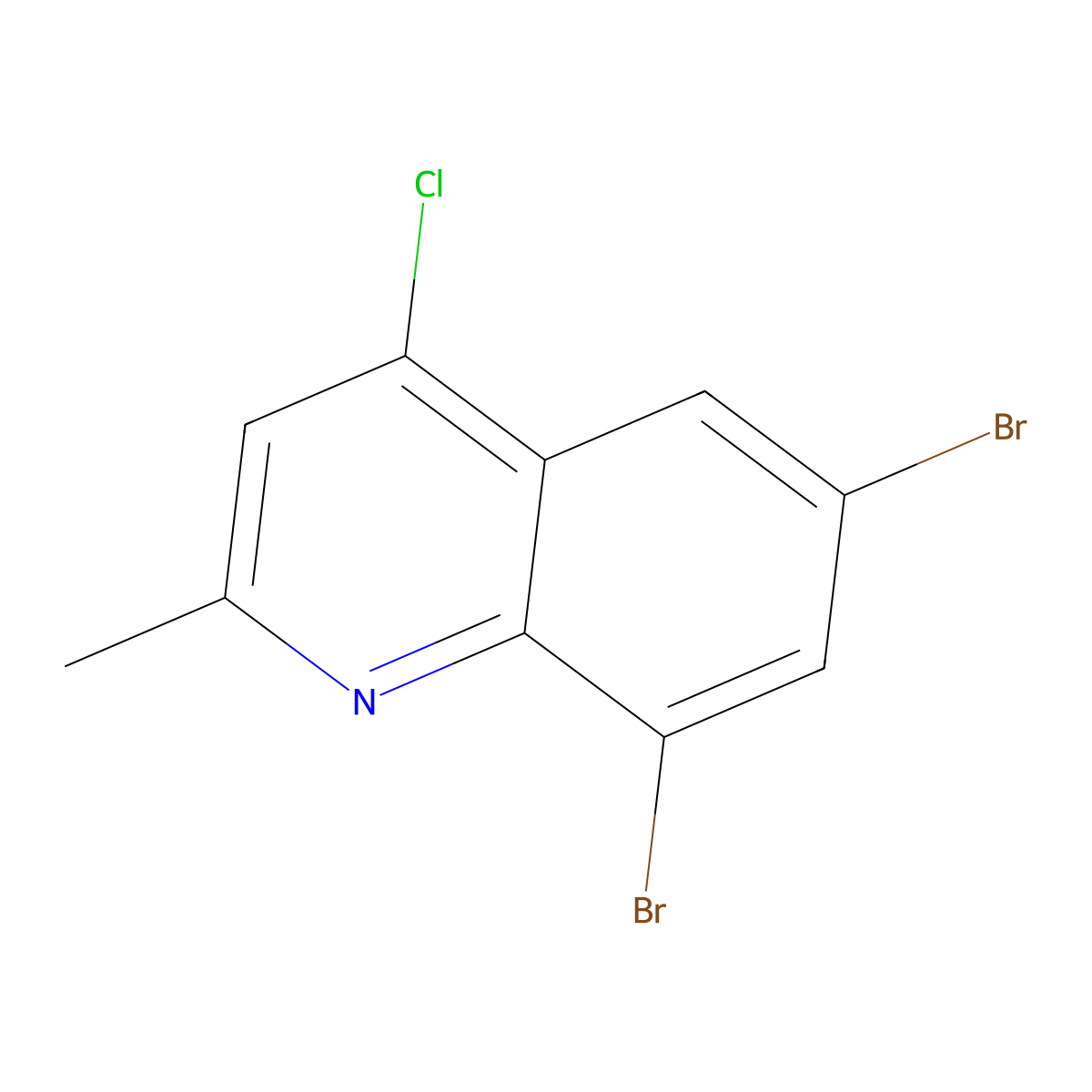 6,8-Dibromo-4-chloro-2-methylquinoline molecular structure, CAS 203626-29-3