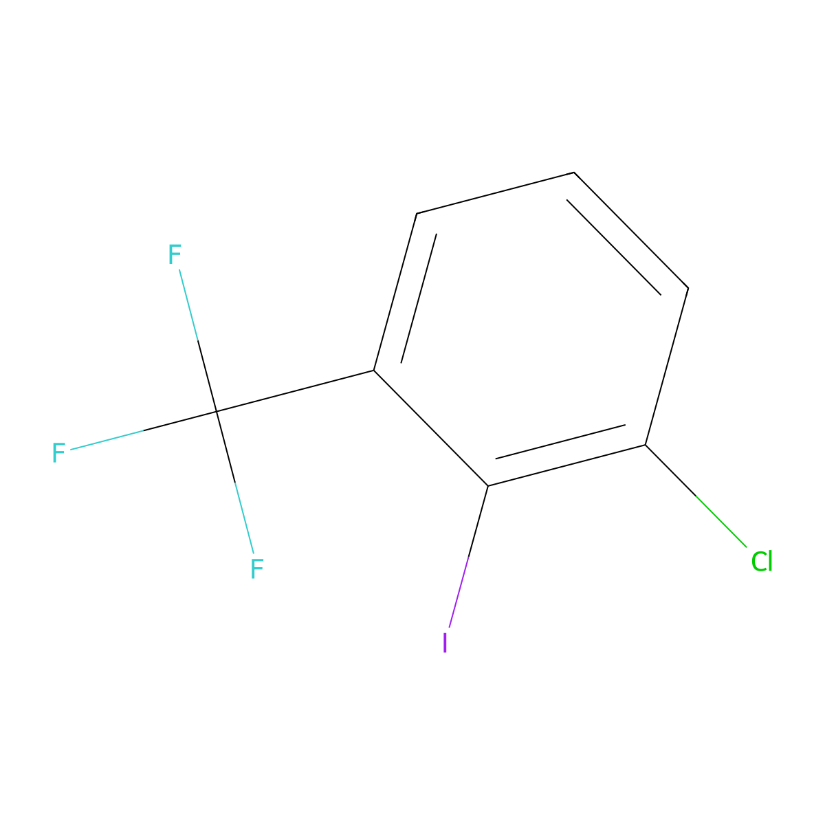1-Chloro-2-iodo-3-(trifluoromethyl)benzene molecular structure, CAS 203626-41-9