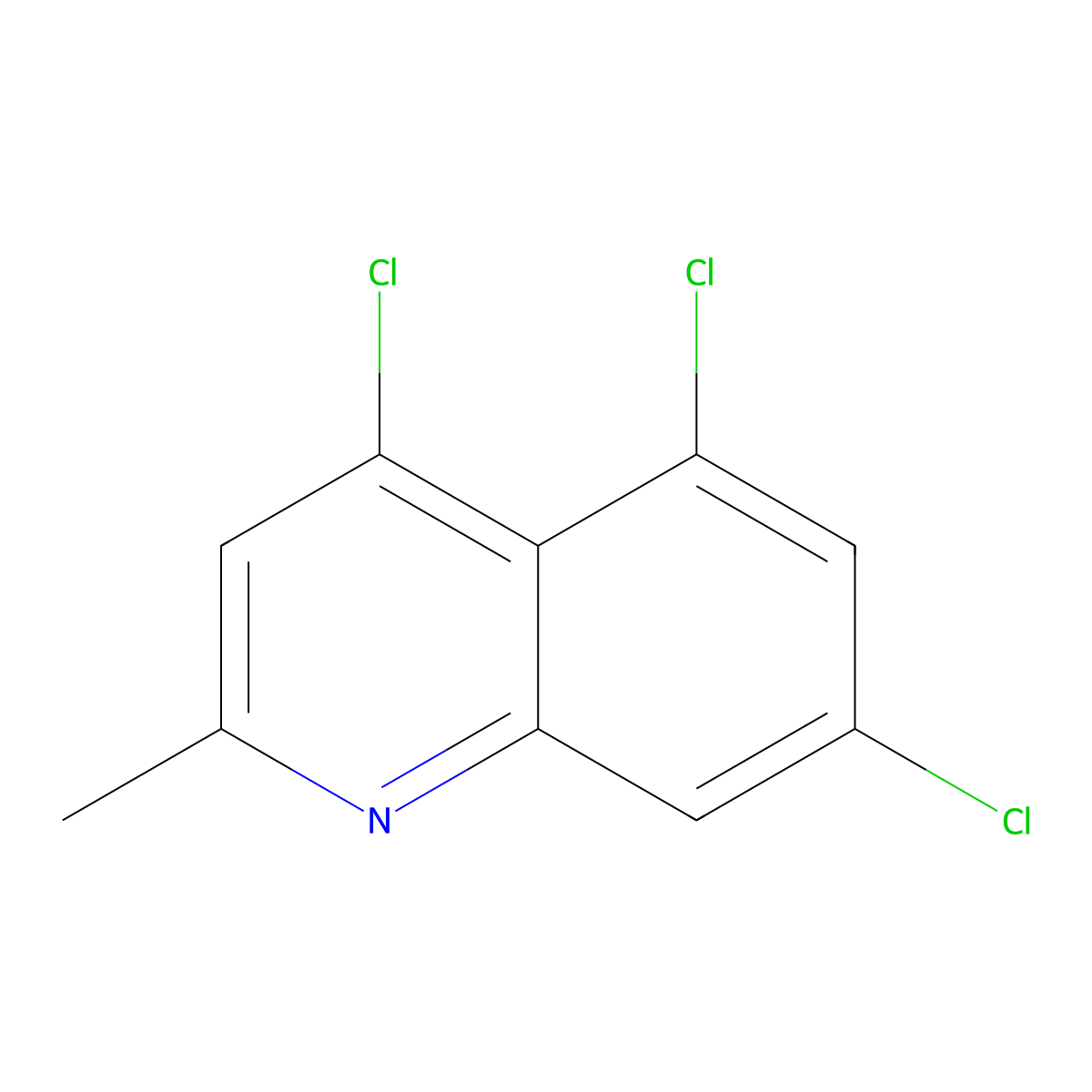 4,5,7-Trichloro-2-methylquinoline molecular structure, CAS 203626-80-6